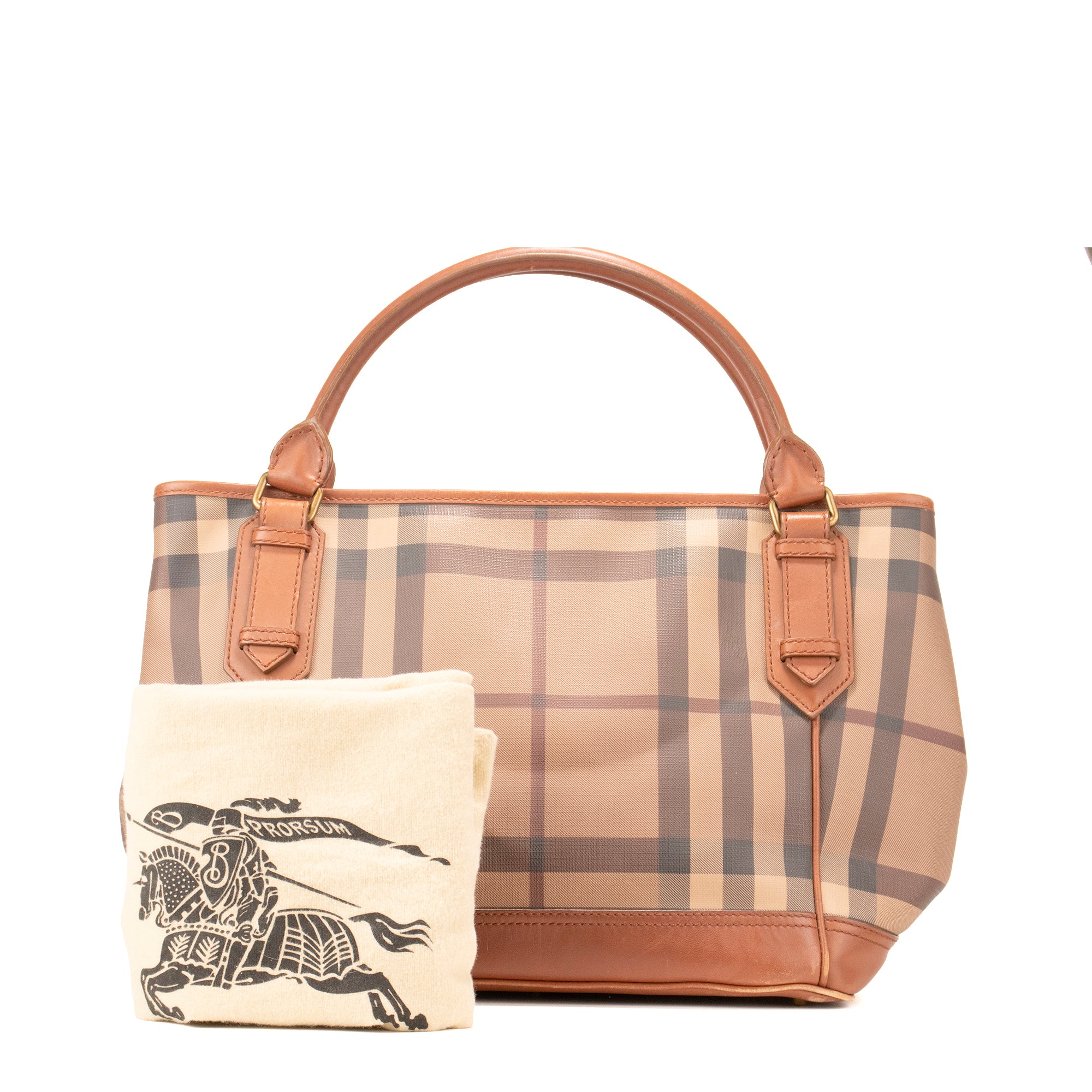 BURBERRY - Sac à main Burberry en cuir et toile monogrammée