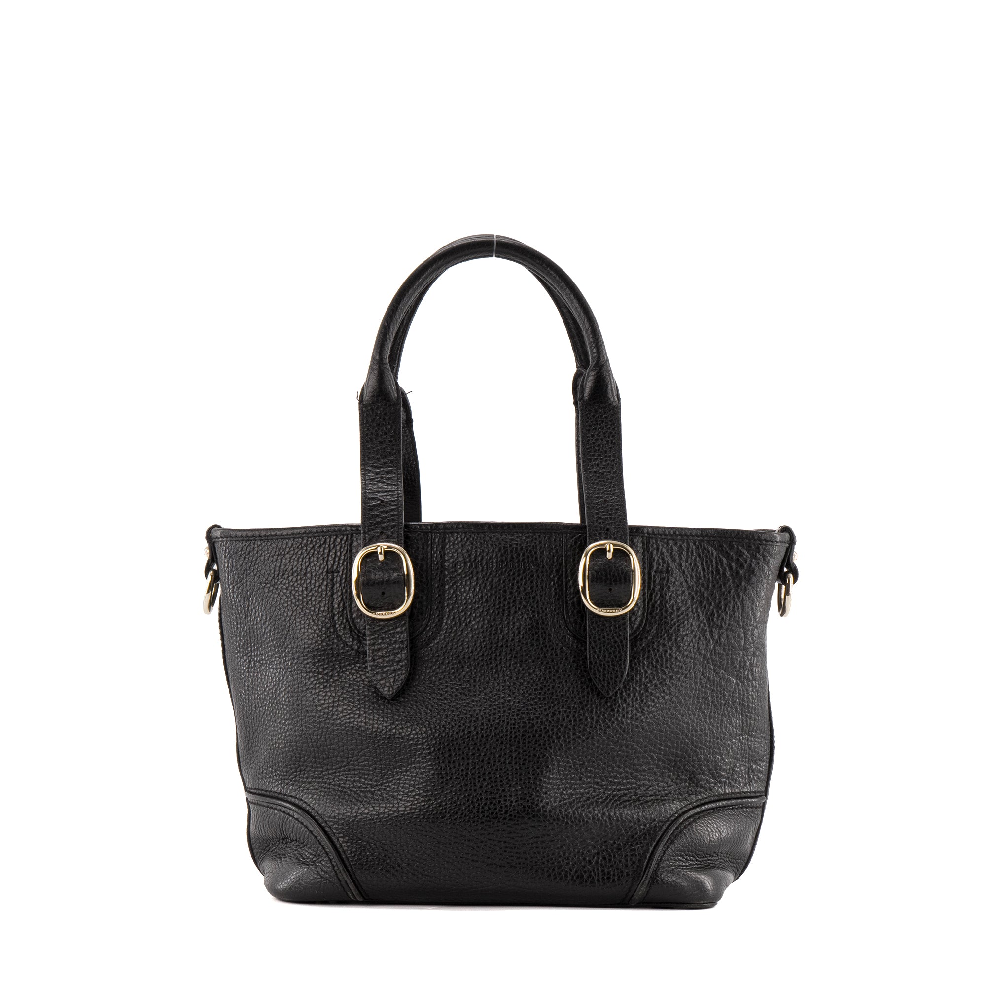 BURBERRY - Sac à main Burberry en cuir grainé noir