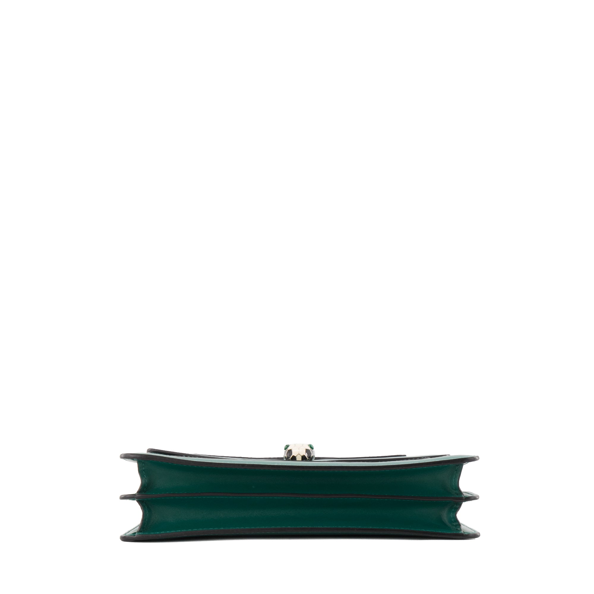 BULGARI - Sac à bandoulière Serpenti Bvlgari en cuir lisse vert