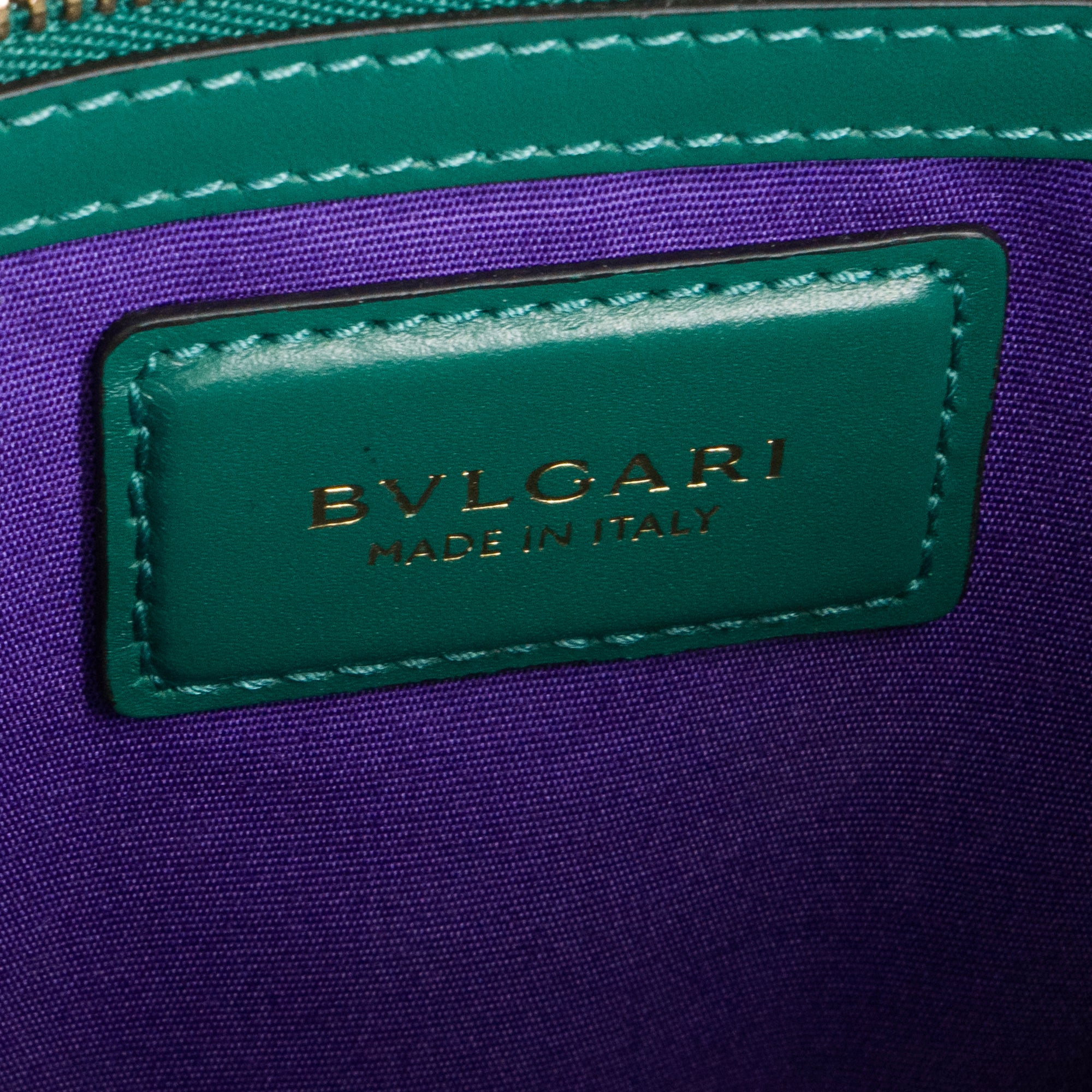 BULGARI - Sac à bandoulière Serpenti Bvlgari en cuir lisse vert