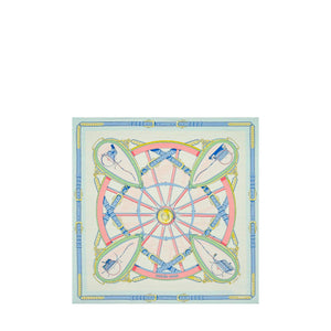 HERMÈS - Carré 90 Chemise en Roue Libre Hermès en soie multicolore