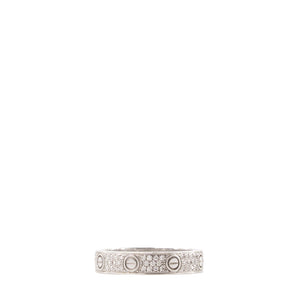 CARTIER - Bague Love pavée PM Cartier en or blanc et diamants (T52)