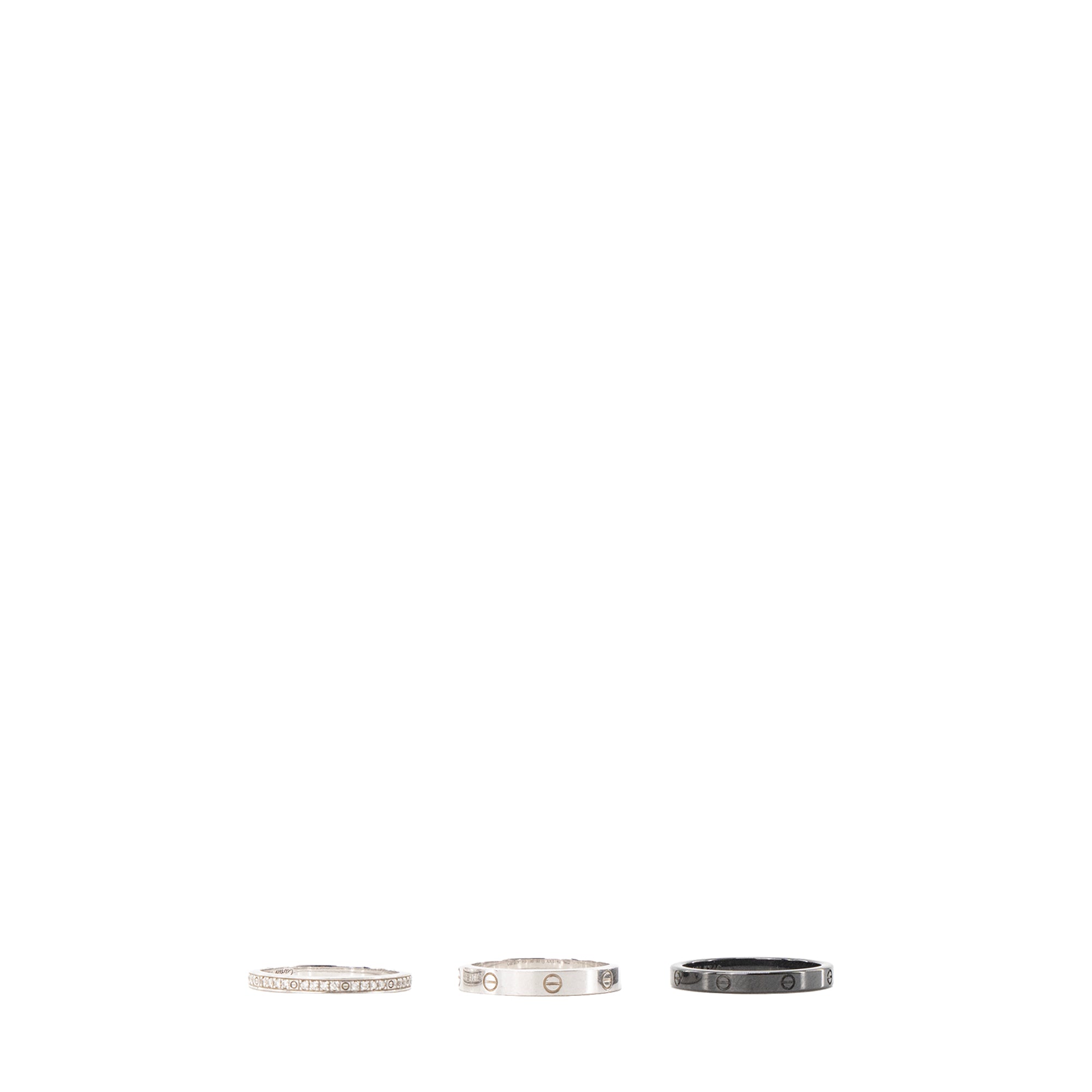 CARTIER - Bague Trois Corps Love Cartier en or blanc et céramique (T53)