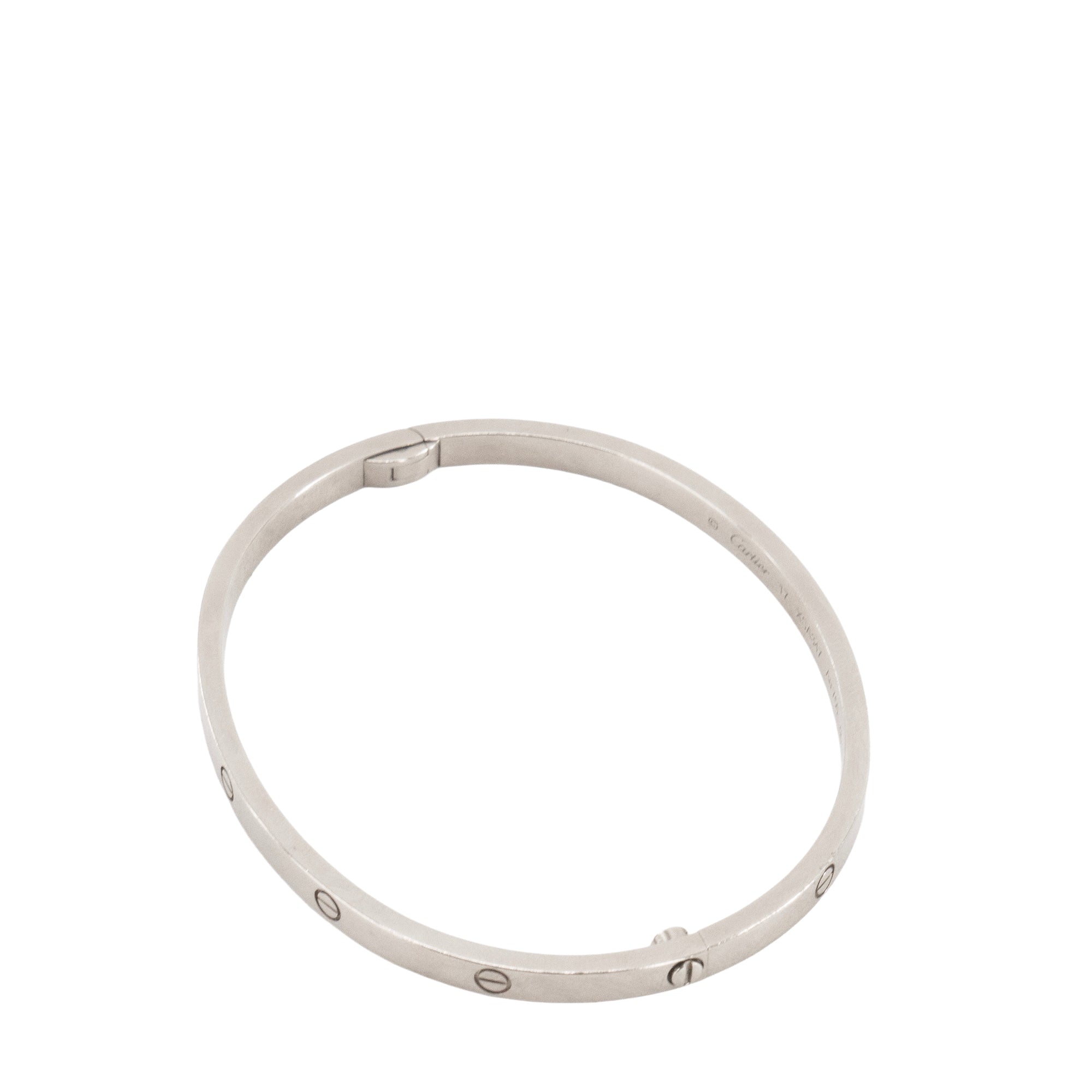 CARTIER - Bracelet Love Petit Modèle Cartier en or gris (T17)