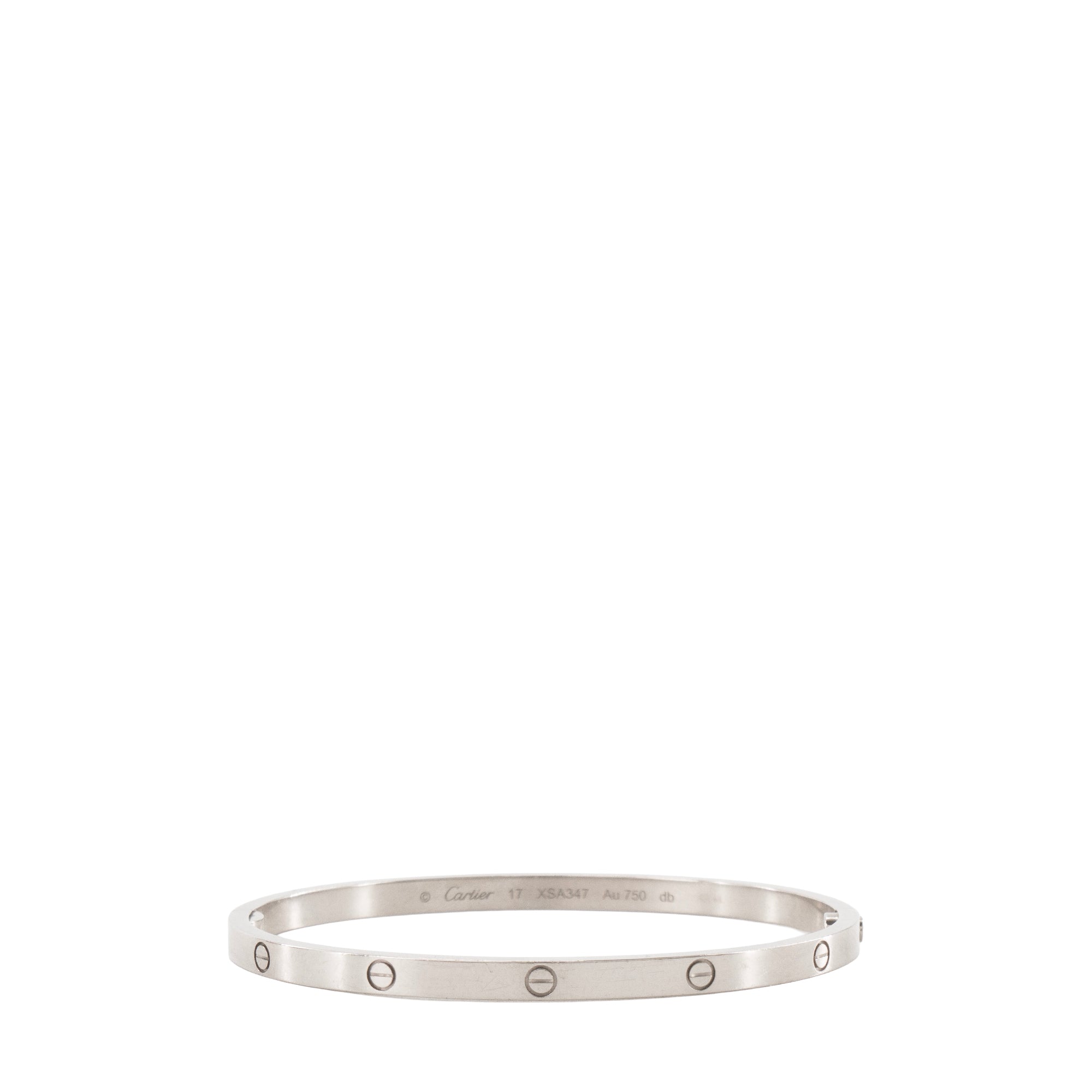 CARTIER - Bracelet Love Petit Modèle Cartier en or gris (T17)