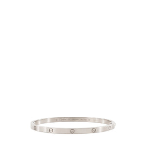 CARTIER - Bracelet Love Petit Modèle Cartier en or gris (T17)