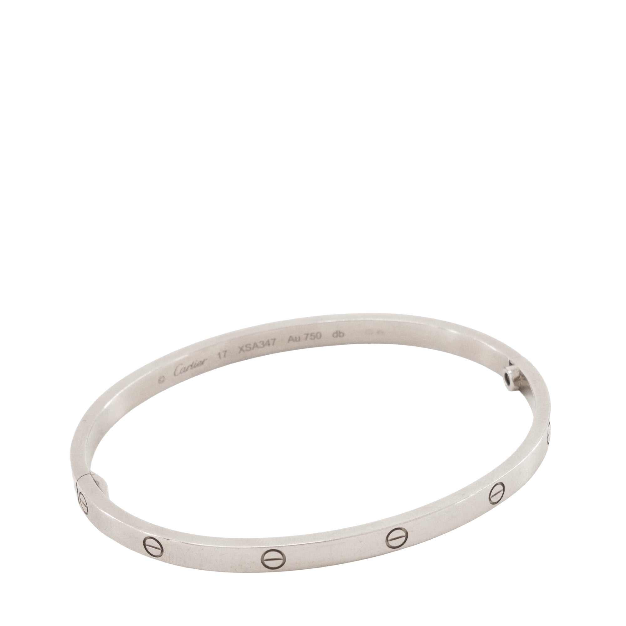 CARTIER - Bracelet Love Petit Modèle Cartier en or gris (T17)