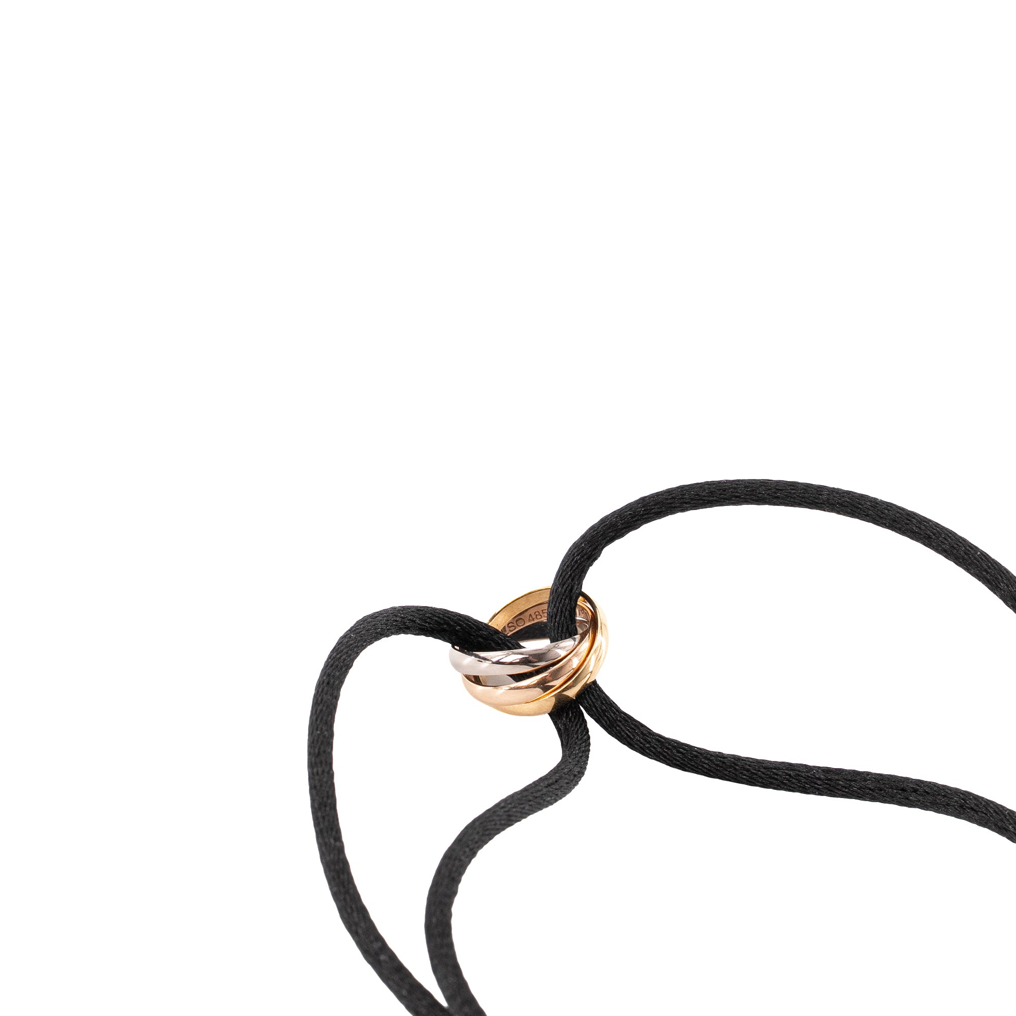CARTIER - Bracelet Trinity Cartier en cordon noir et trio d'or