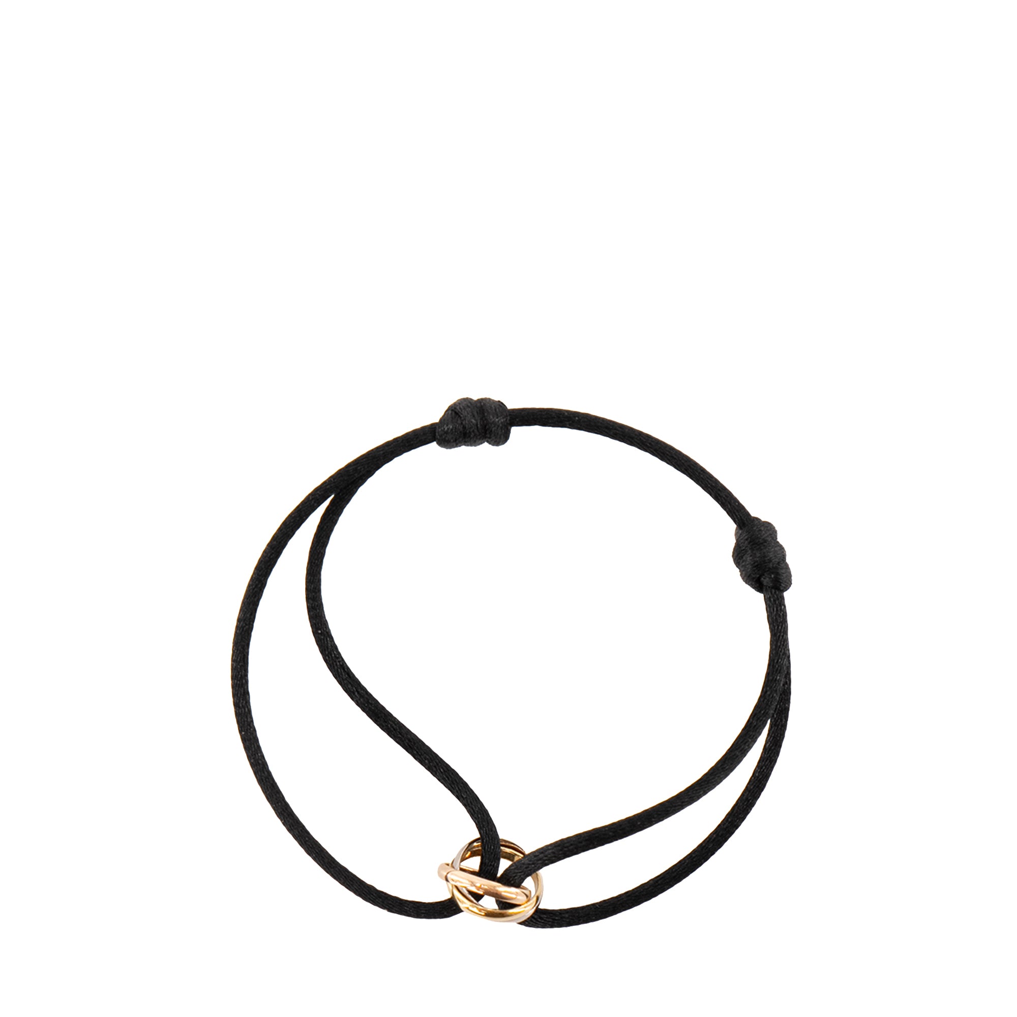 CARTIER - Bracelet Trinity Cartier en cordon noir et trio d'or