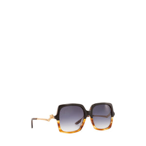 CARTIER - Lunettes de soleil Cartier en acétate marron et métal doré vintage