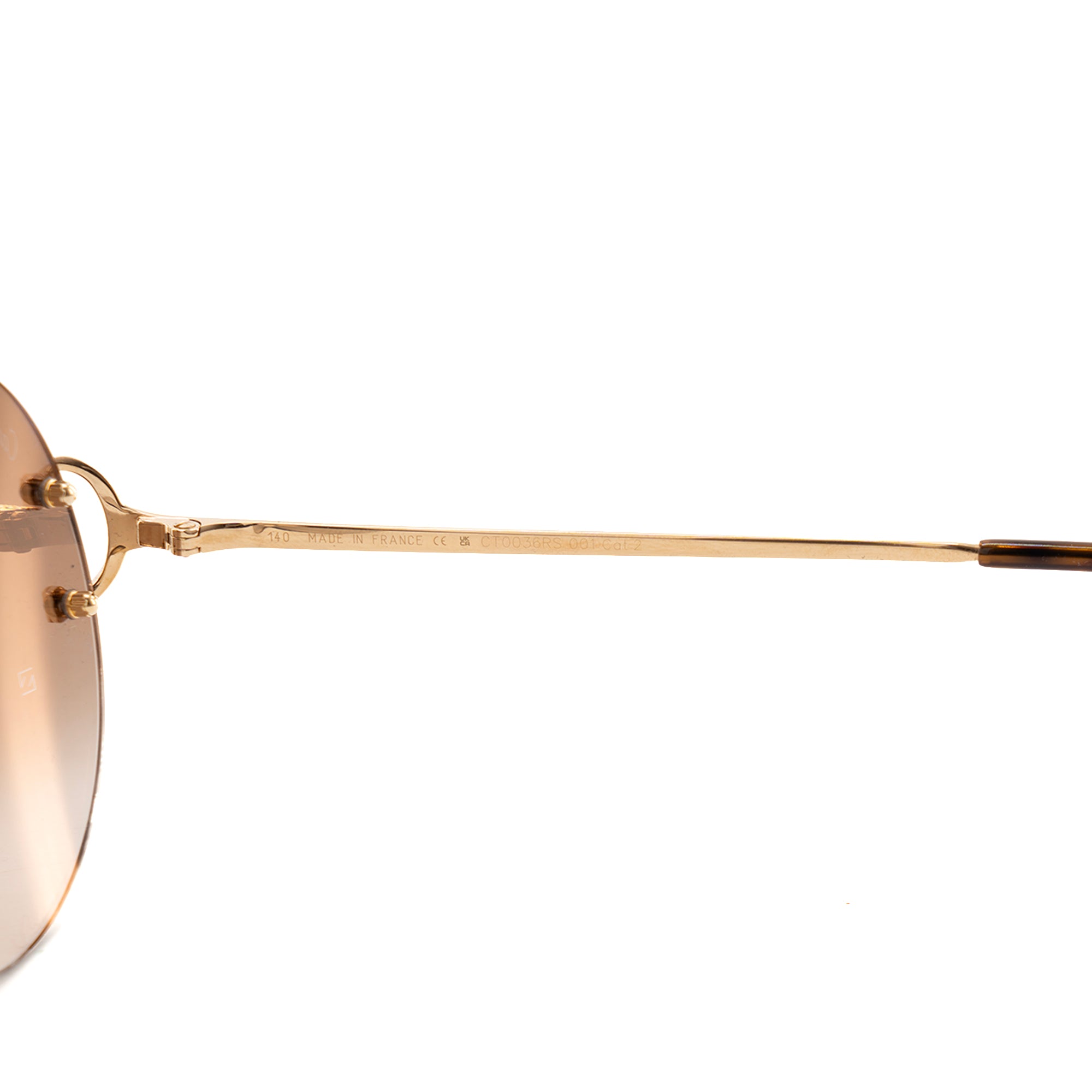 CARTIER - Lunettes de soleil Cartier en métal doré