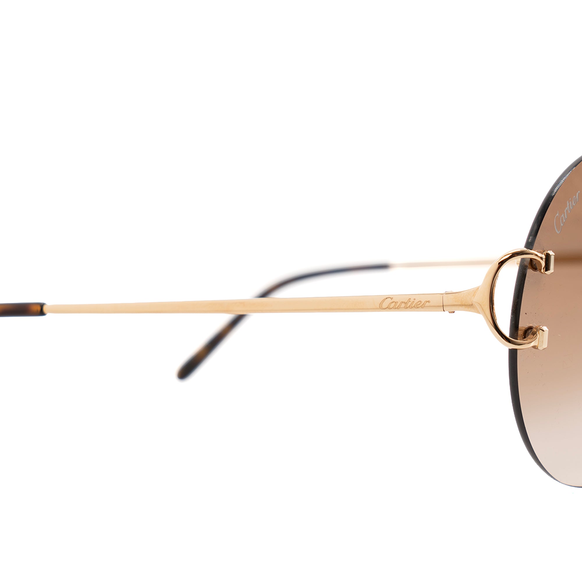 CARTIER - Lunettes de soleil Cartier en métal doré