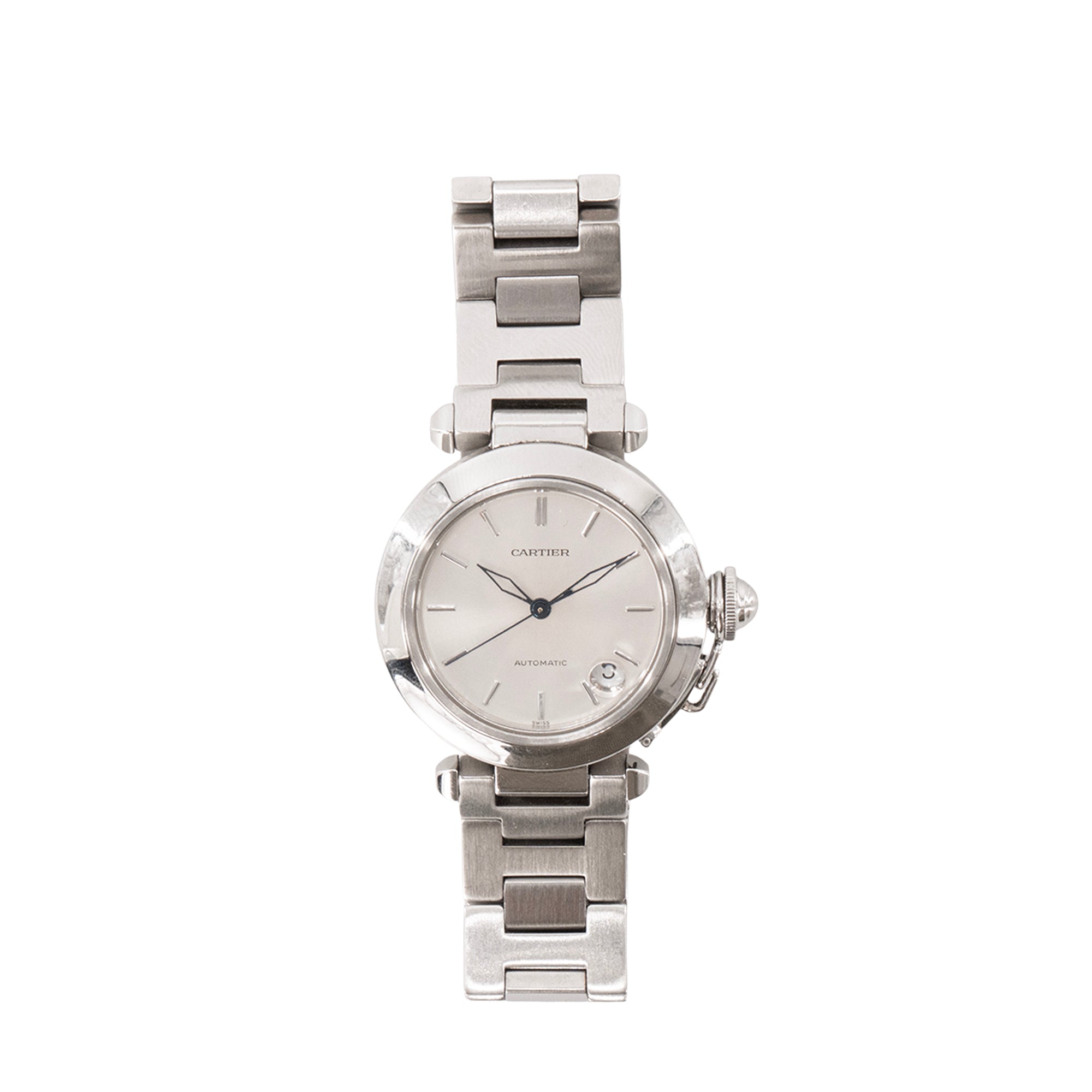 CARTIER - Montre automatique 36mm Pasha Cartier en acier à maillons argentés