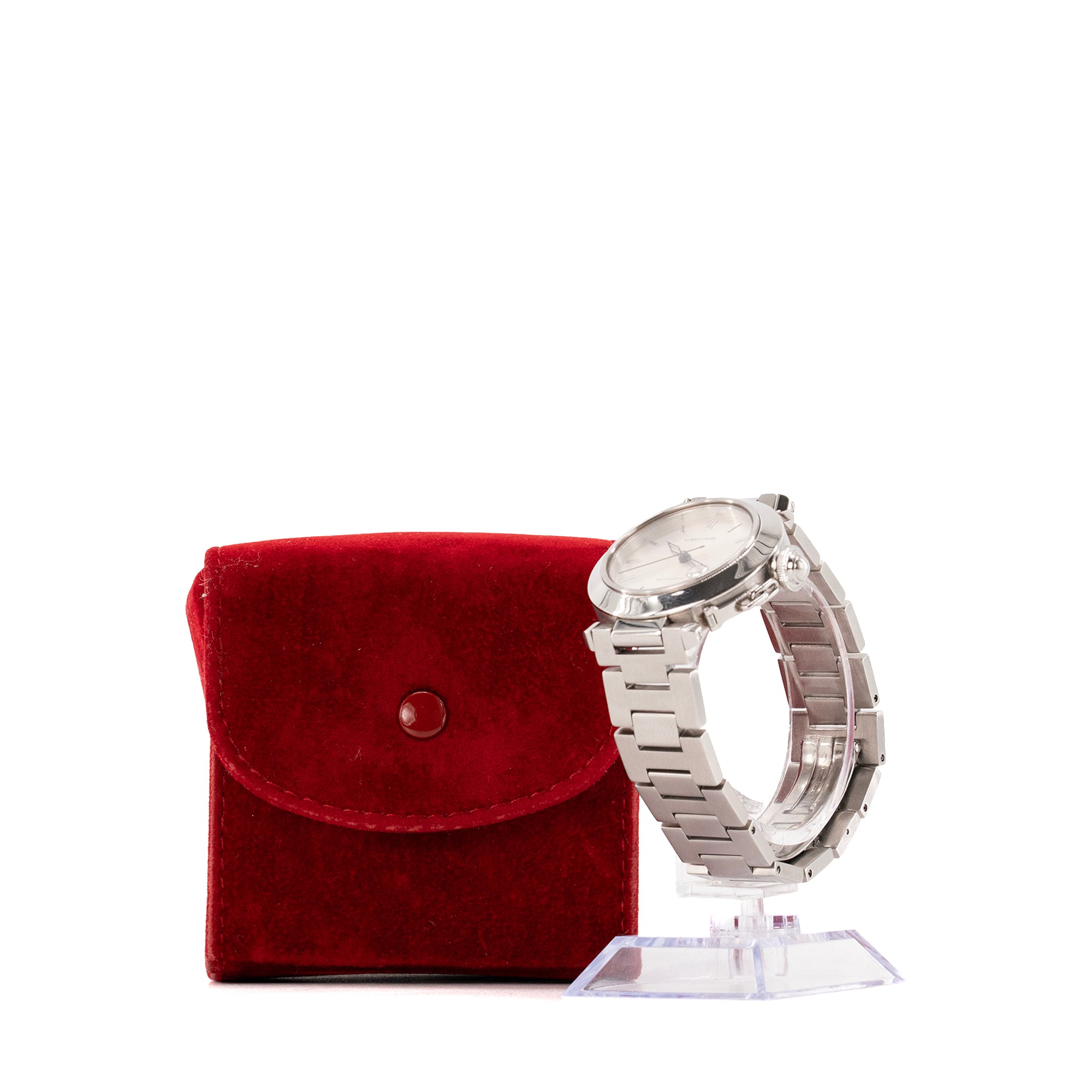 CARTIER - Montre automatique 36mm Pasha Cartier en acier à maillons argentés