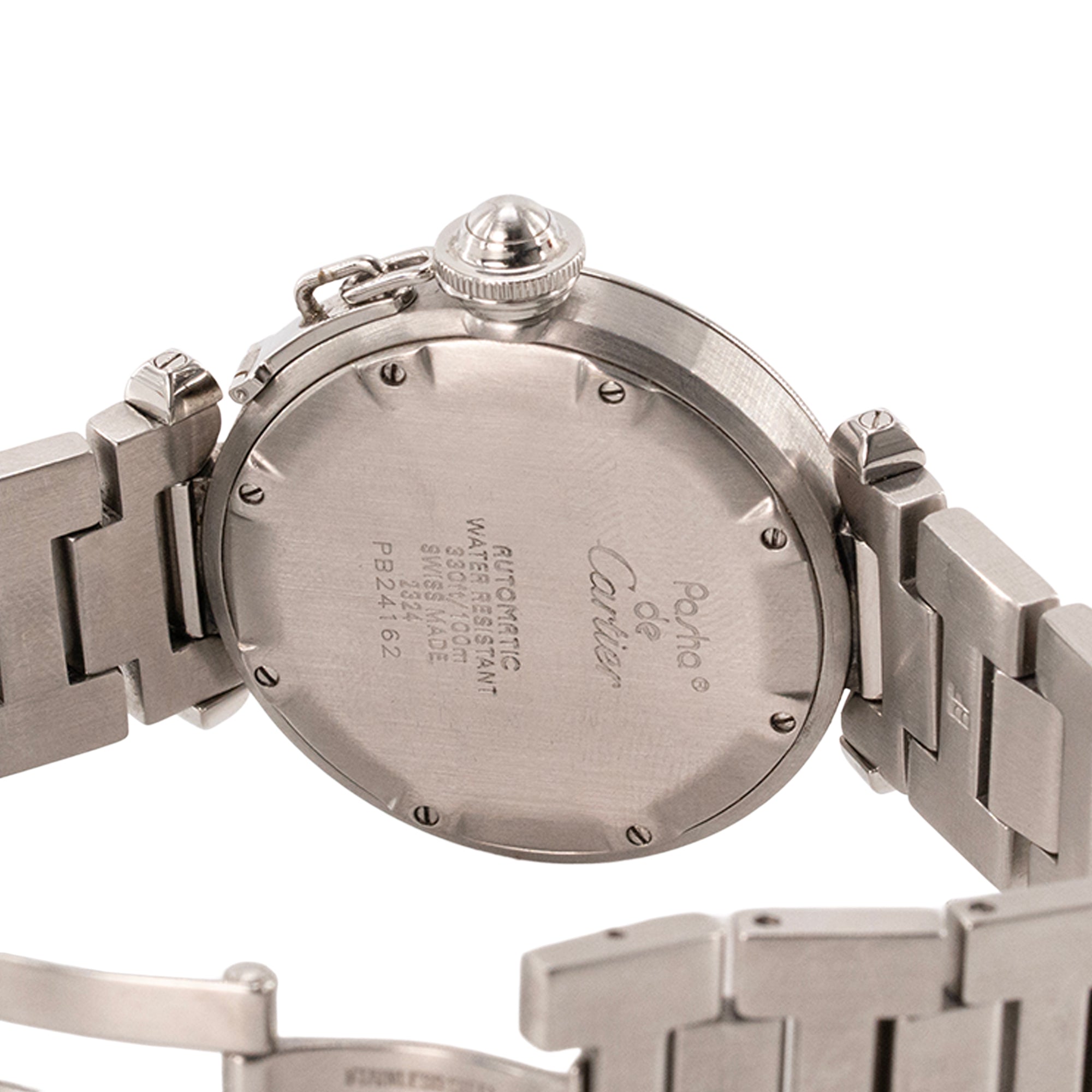 CARTIER - Montre automatique 36mm Pasha Cartier en acier à maillons argentés