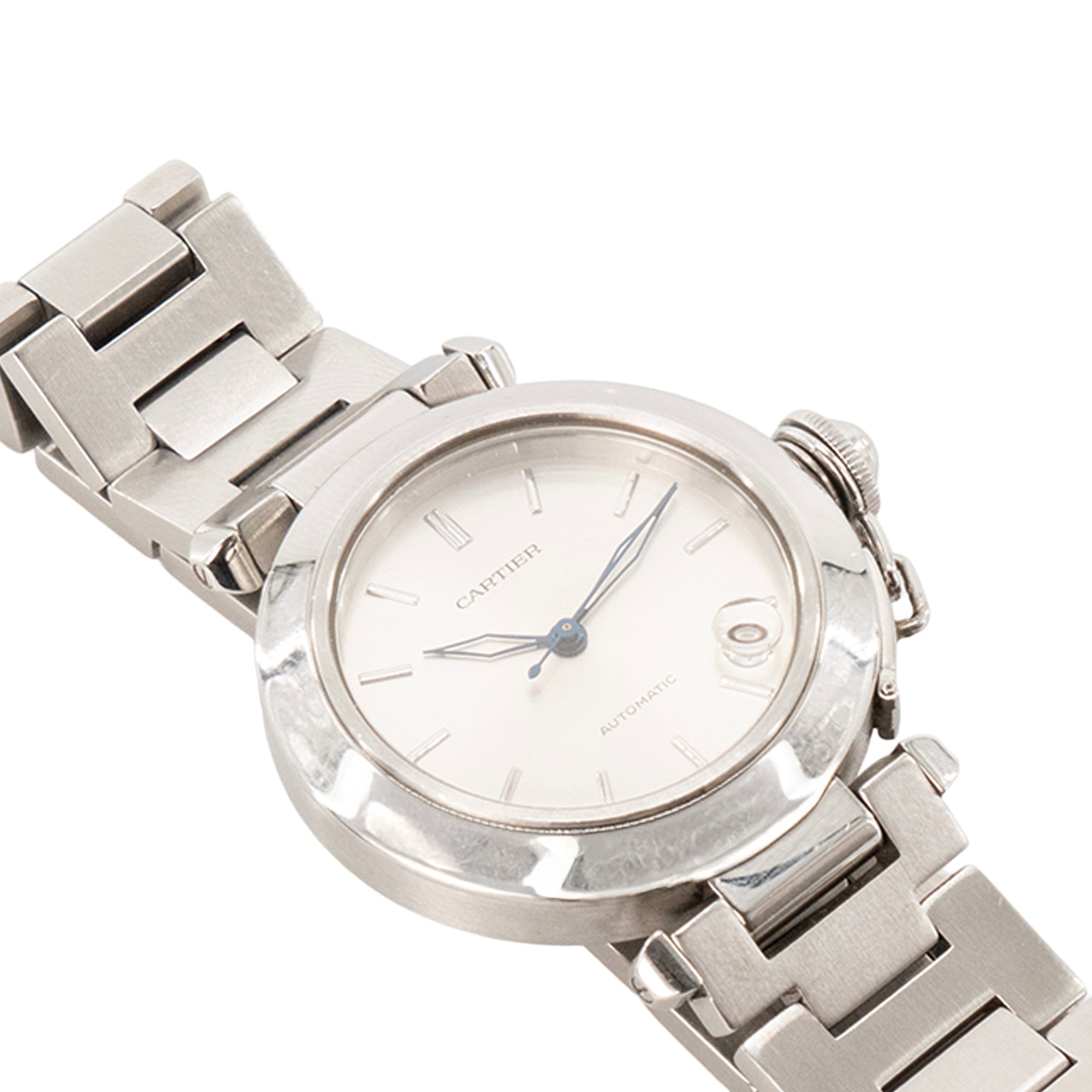 CARTIER - Montre automatique 36mm Pasha Cartier en acier à maillons argentés