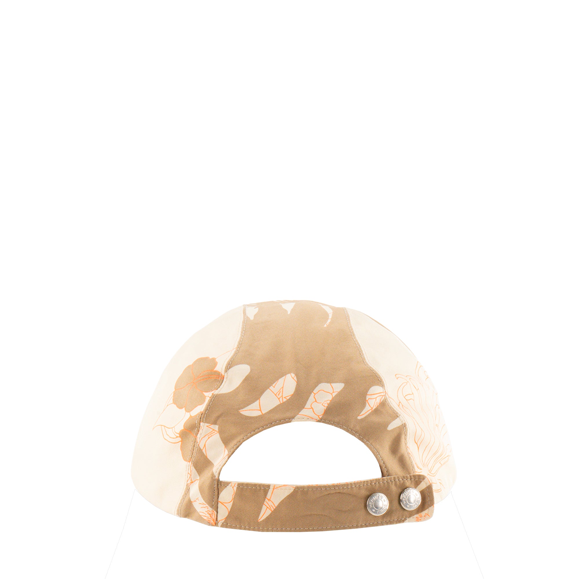 HERMÈS - Casquette Davis Jungle Hèrmes beige et orange (T57)
