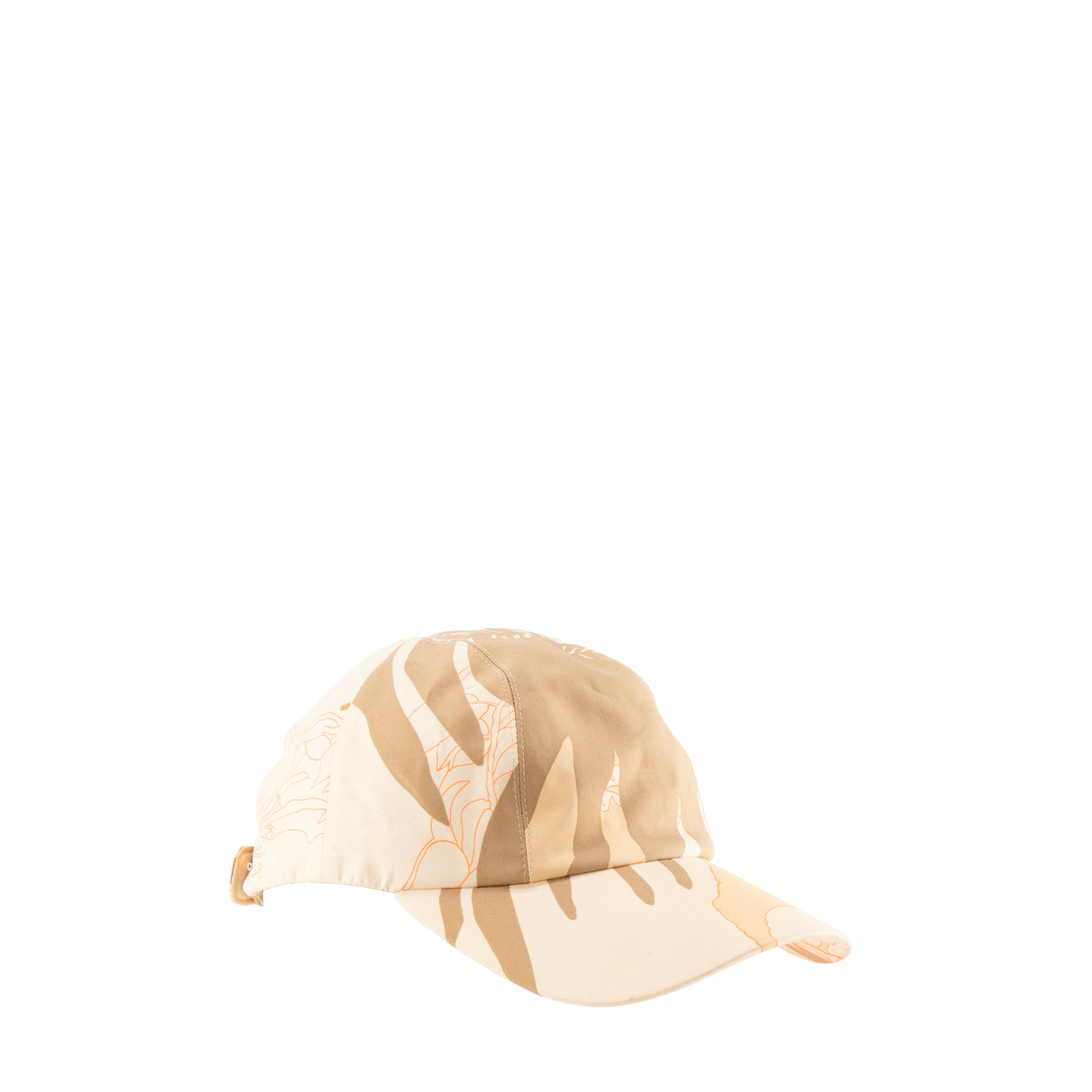 HERMÈS - Casquette Davis Jungle Hèrmes beige et orange (T57)