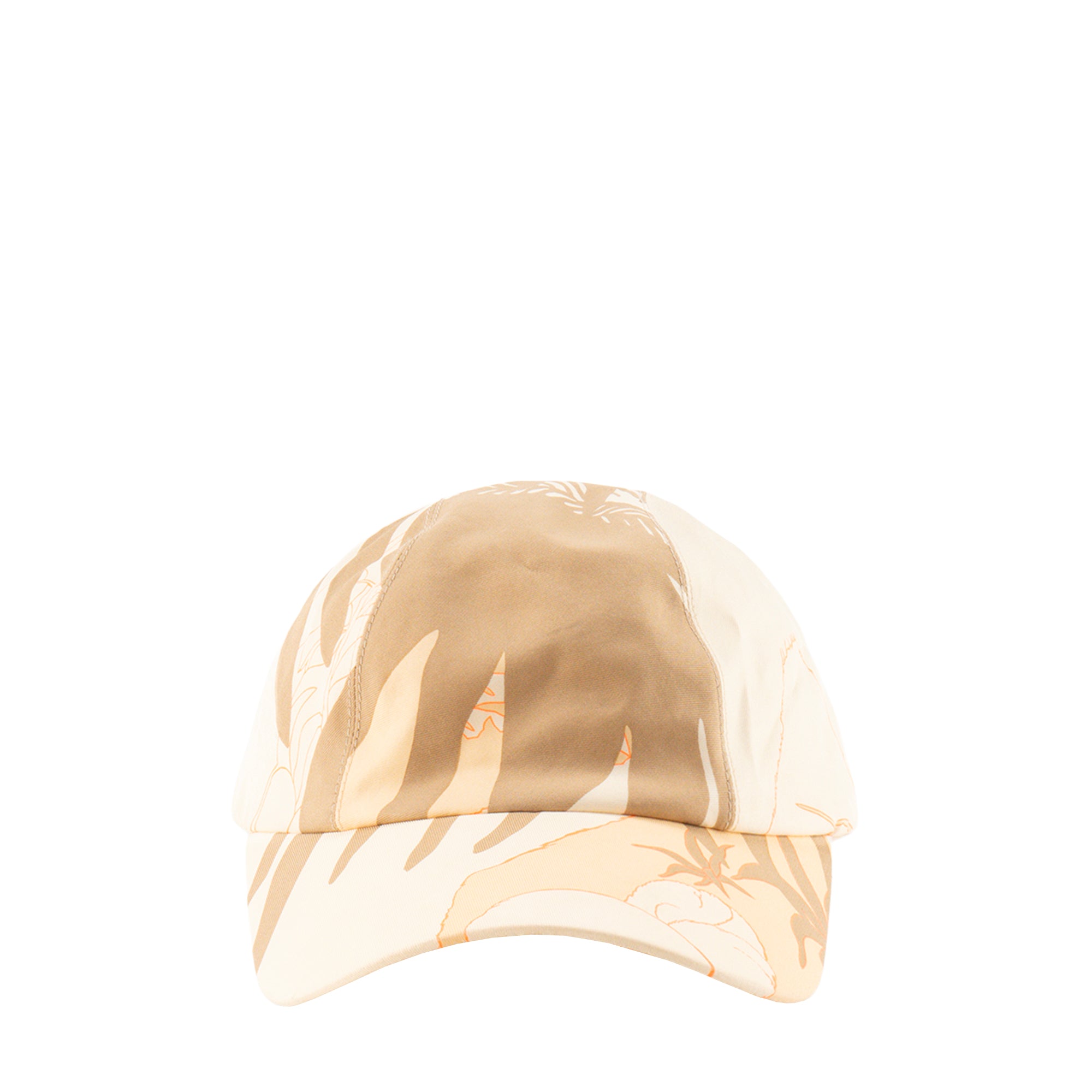 HERMÈS - Casquette Davis Jungle Hèrmes beige et orange (T57)