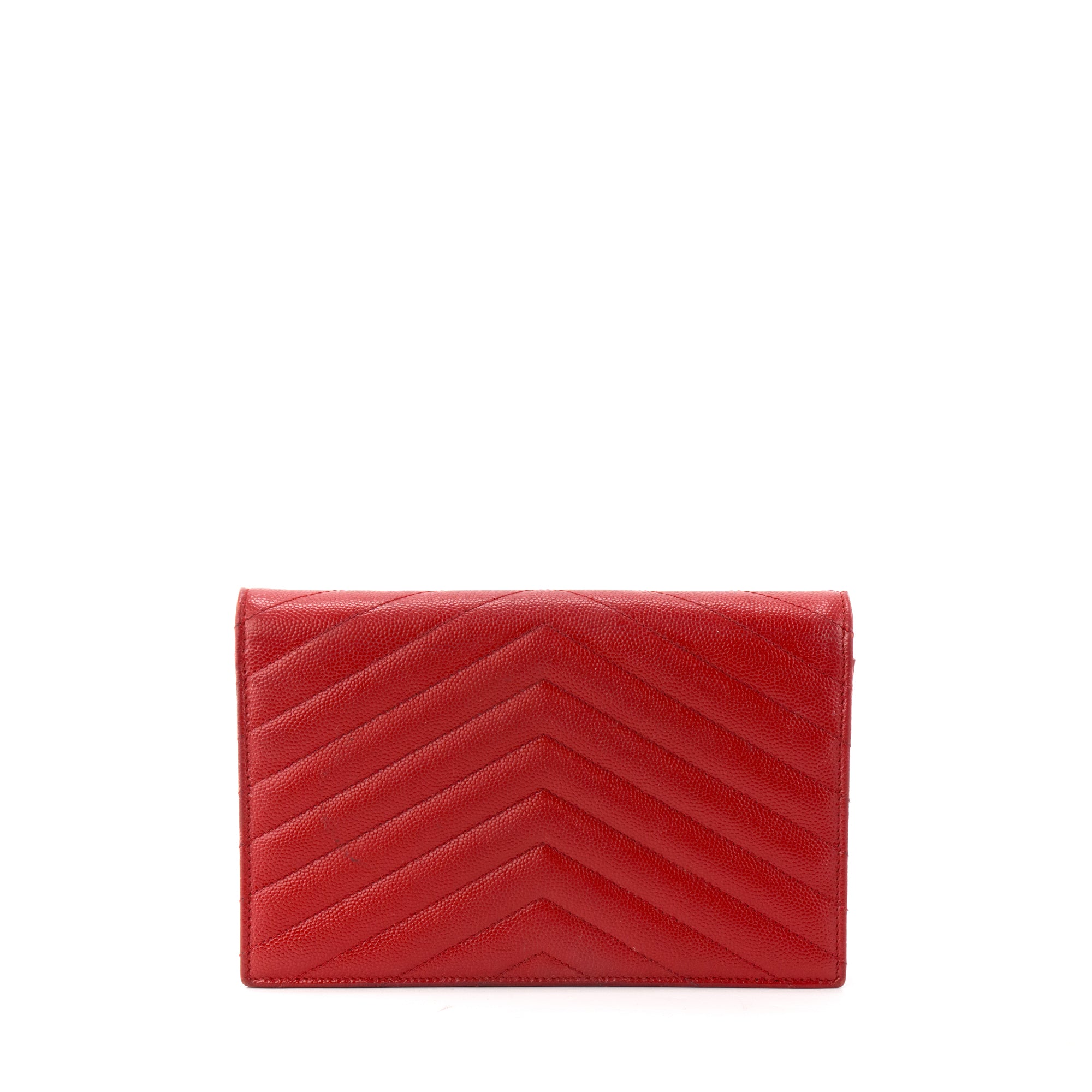 SAINT LAURENT - Sac à bandoulière Cassandre Saint Laurent en cuir grainé rouge