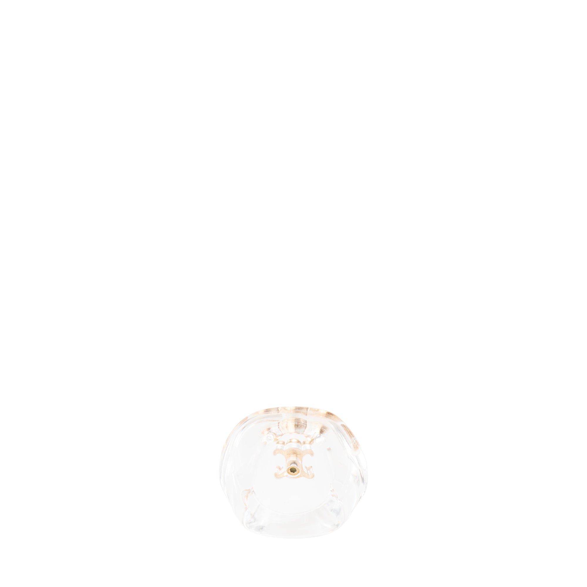 CELINE - Bague Triomphe Celine en plexiglass transparent et laiton doré (T50)