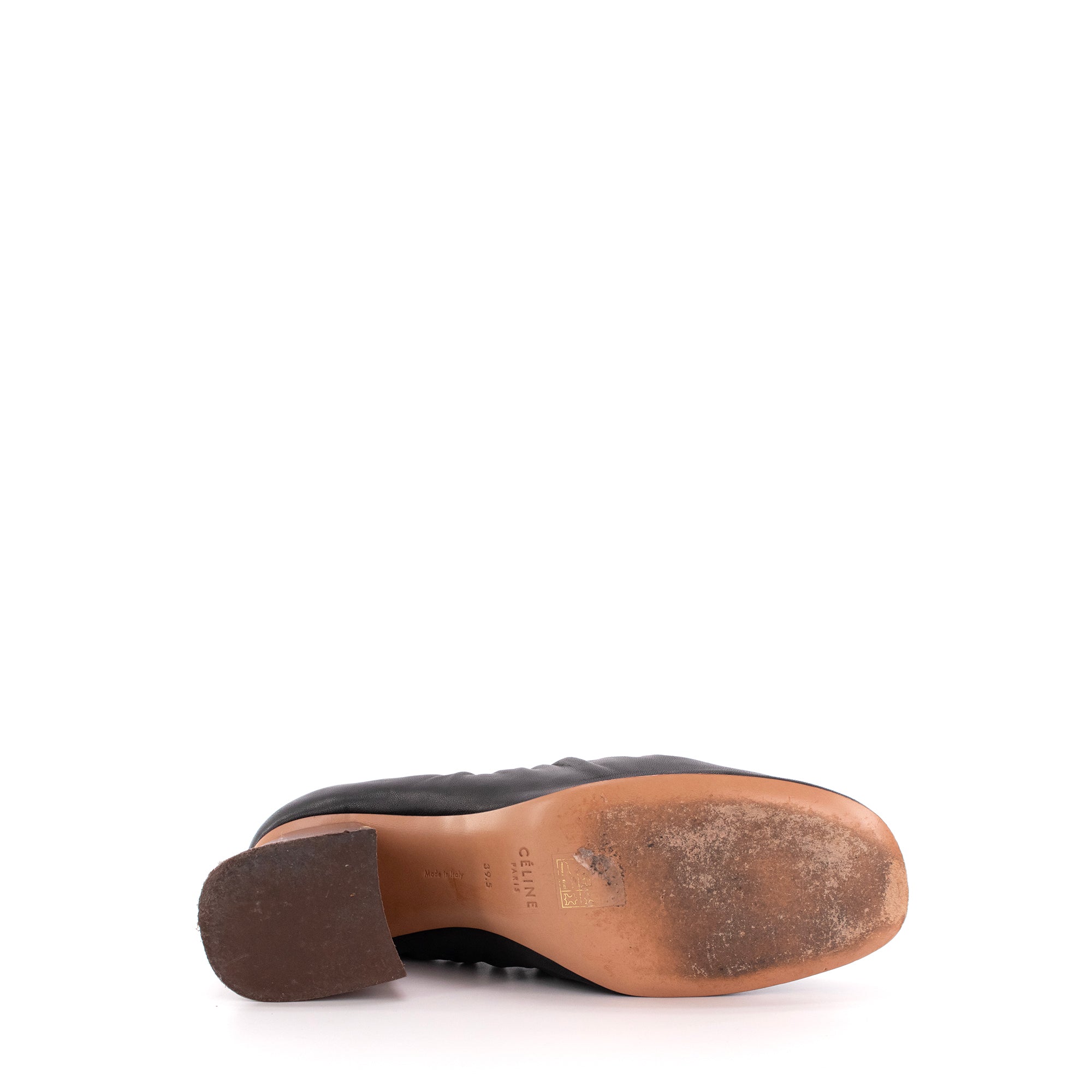 CELINE - Ballerines à talons Soft Ballerina Celine en cuir noir (T39.5)
