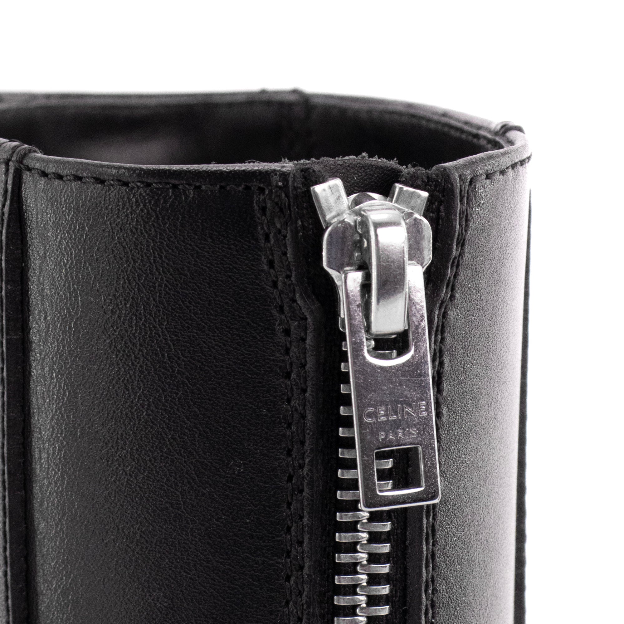 CELINE - Boots Bulky Celine en cuir lisse noir (T37)