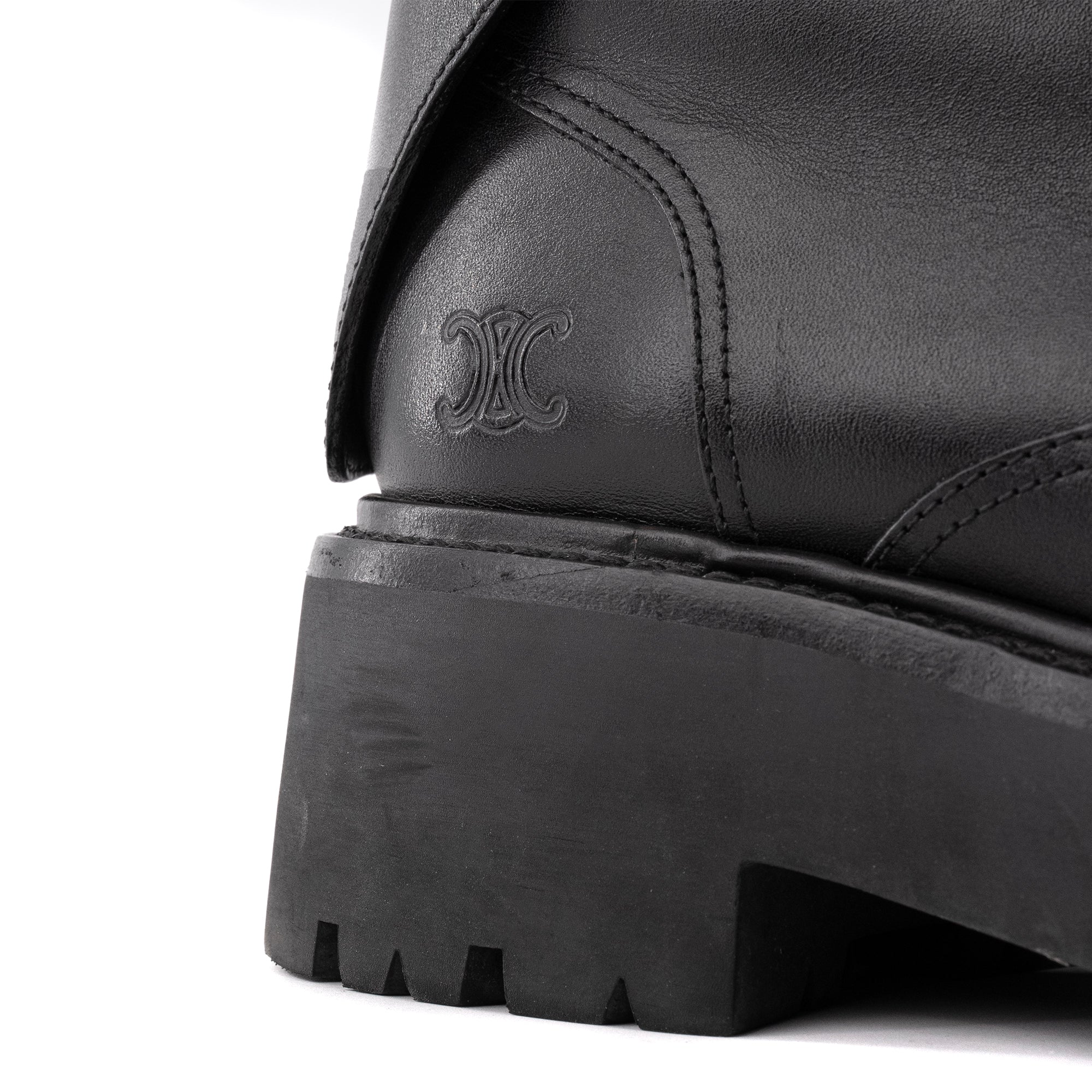 CELINE - Bottines Bulky Celine en cuir lisse noir (T36)