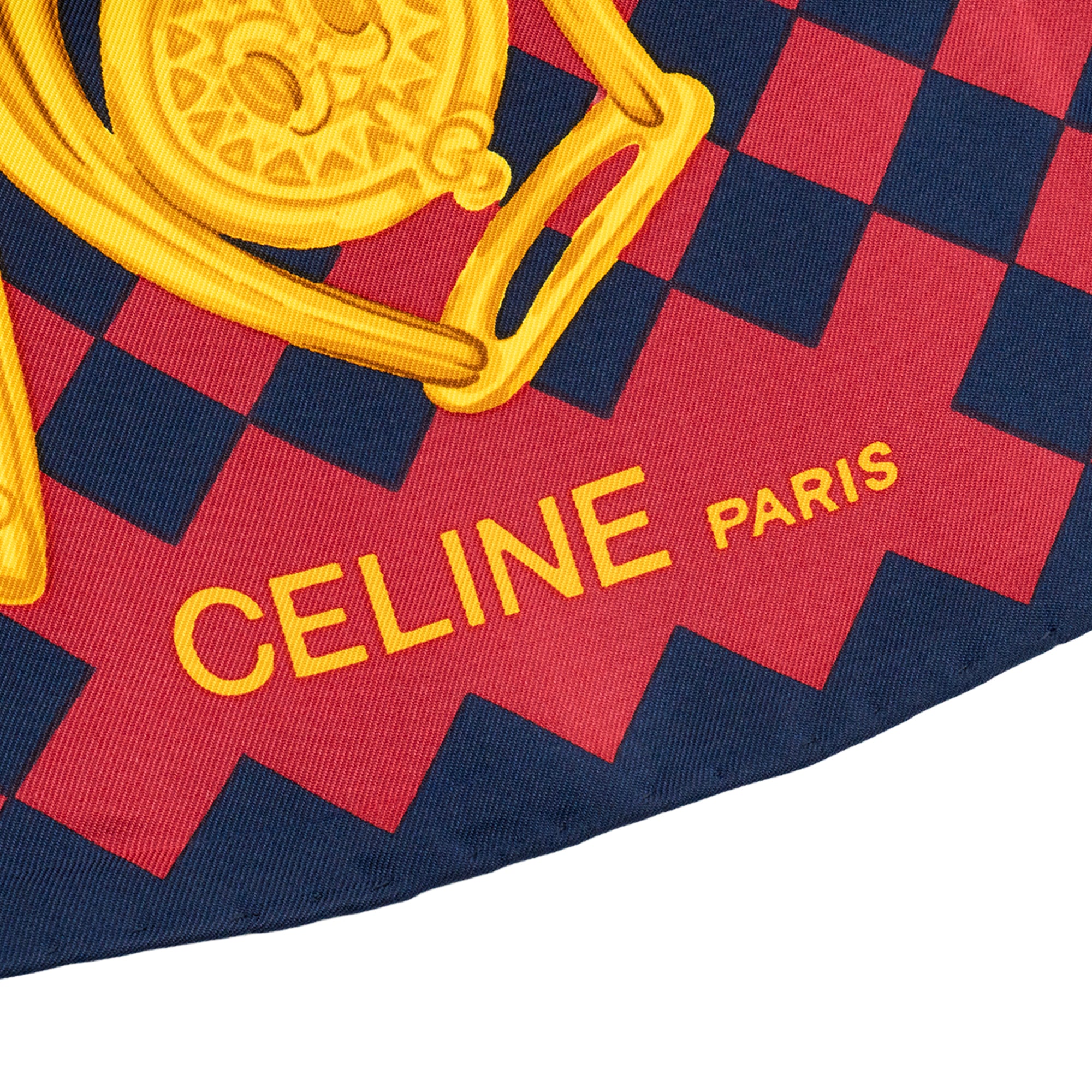 CELINE - Carré 90 Céline en soie multicolore
