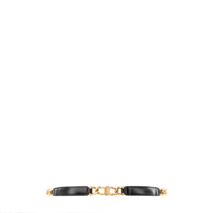 CELINE - Ceinture Gourmette Triomphe Celine en cuir lisse noir (TU)