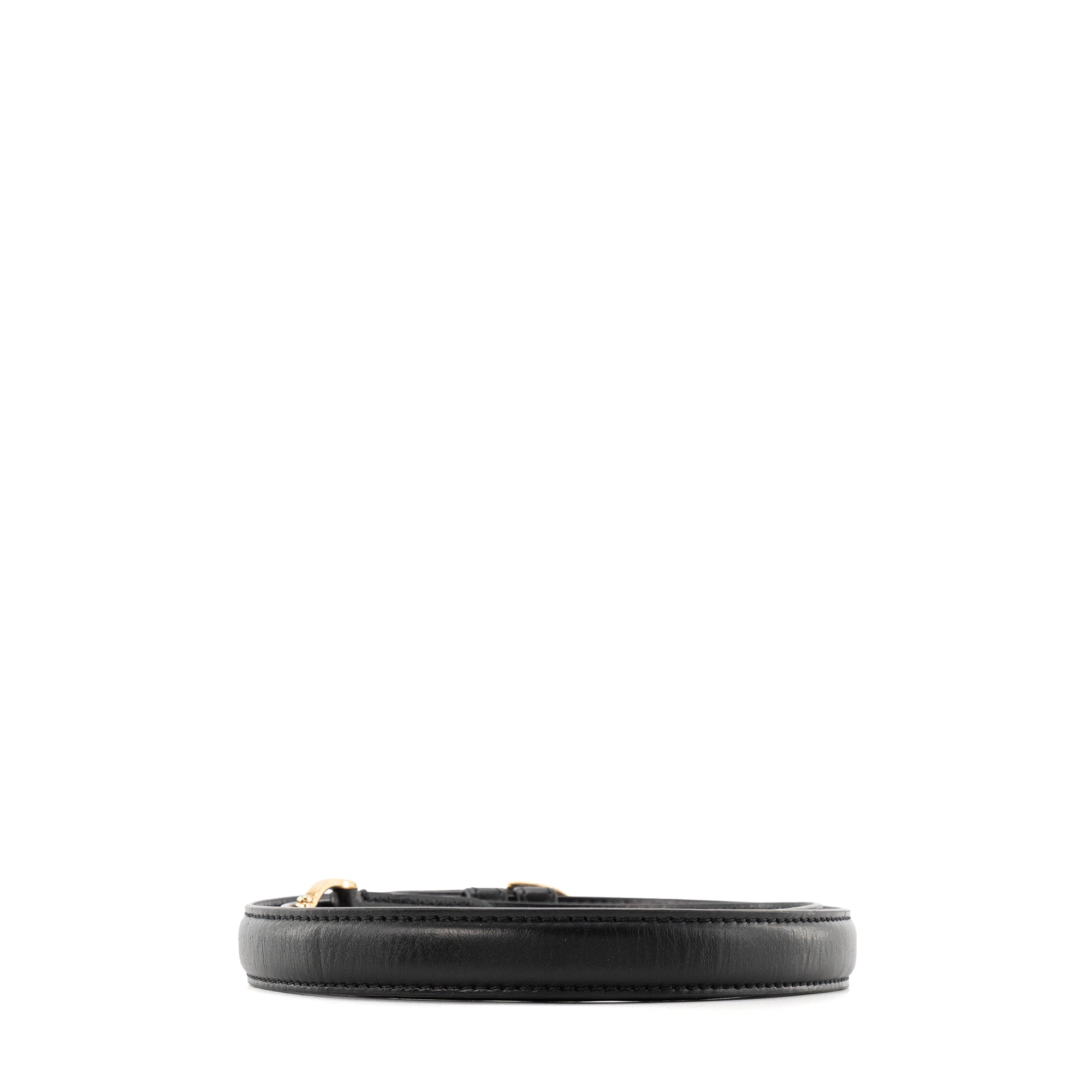 CELINE - Ceinture Triomphe Celine en cuir lisse noir (TU)