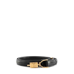 CELINE - Ceinture Triomphe Celine en cuir lisse noir (TU)