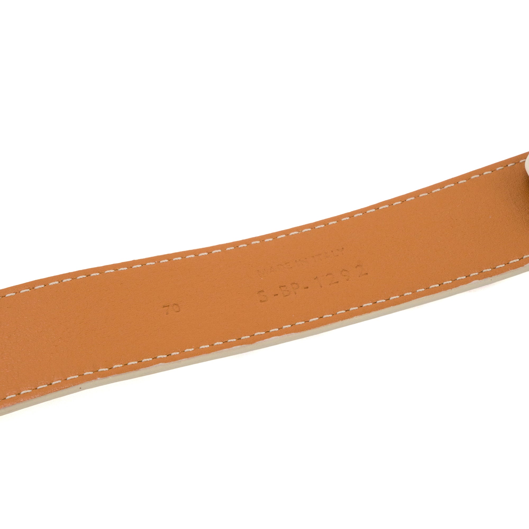CELINE - Ceinture Triomphe Celine en toile monogrammée blanche et bleue (T70)