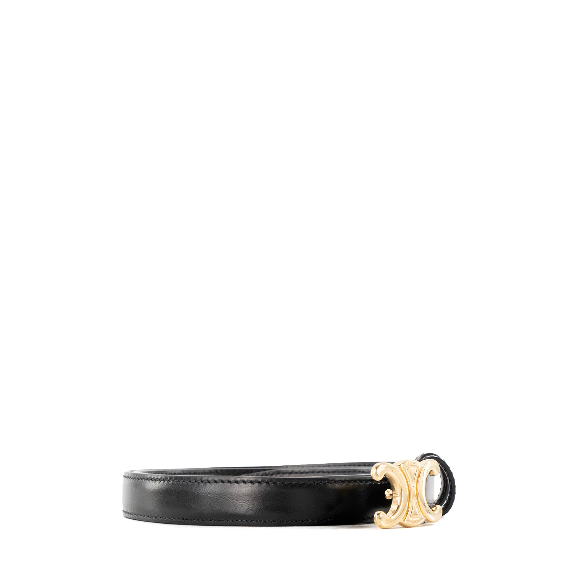 CELINE - Ceinture Triomphe PM Celine en cuir lisse (T80)
