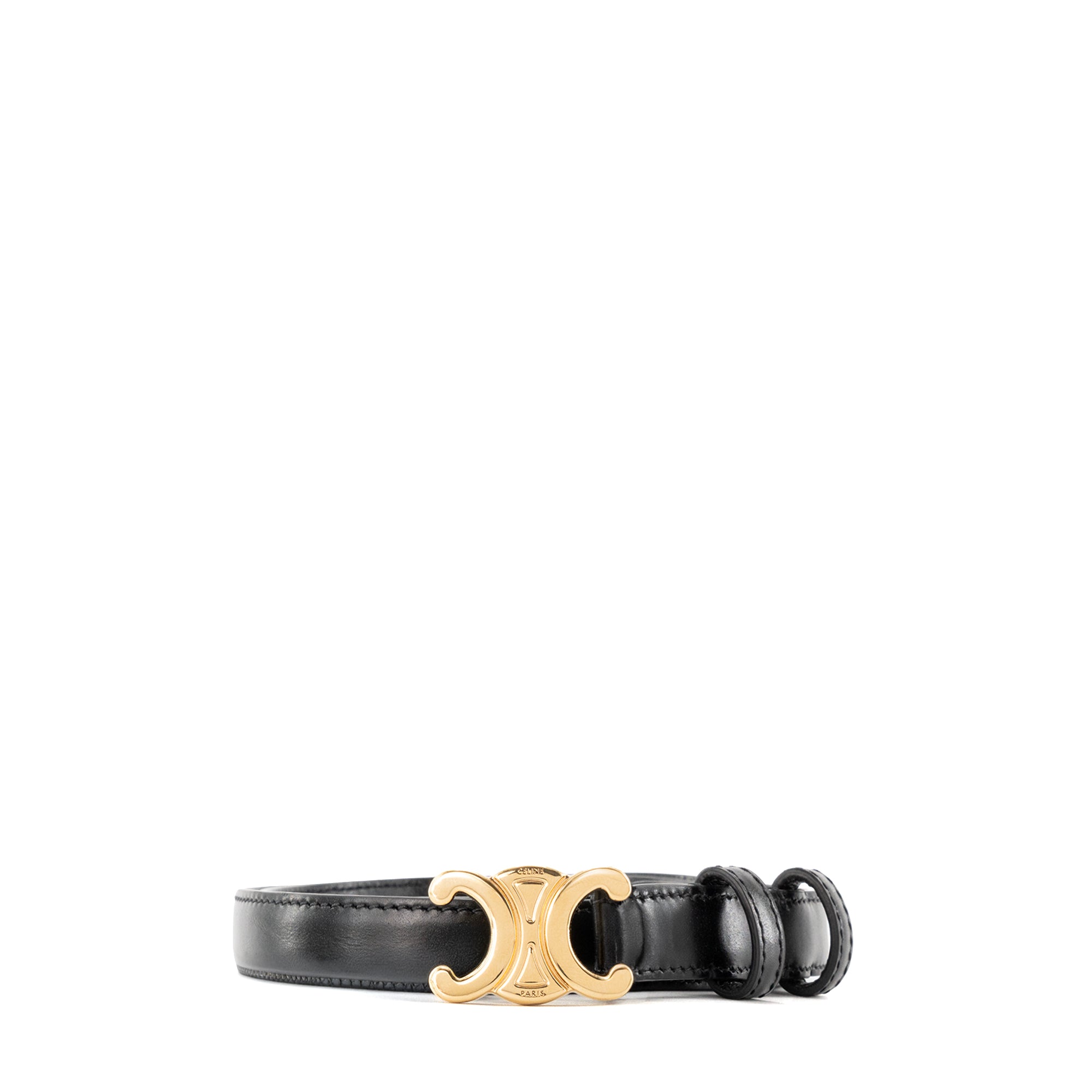 CELINE - Ceinture Triomphe PM Celine en cuir lisse (T80)