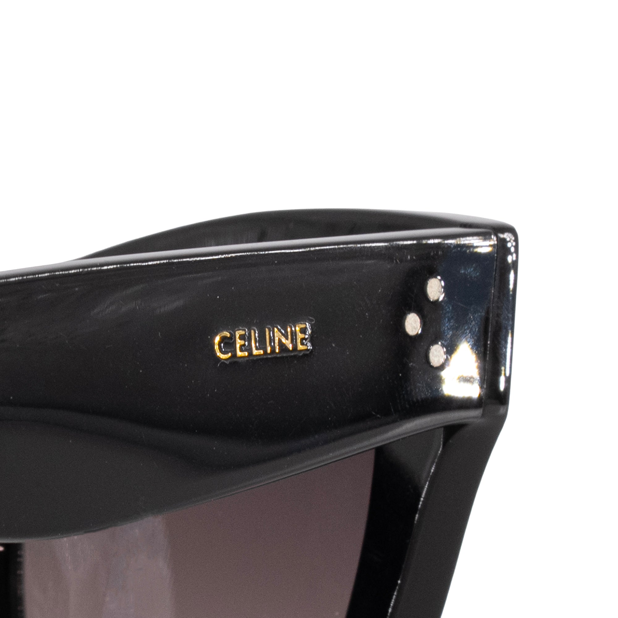 CELINE - Lunettes de soleil 3 Dotes Cate-eye Celine en plastique noir