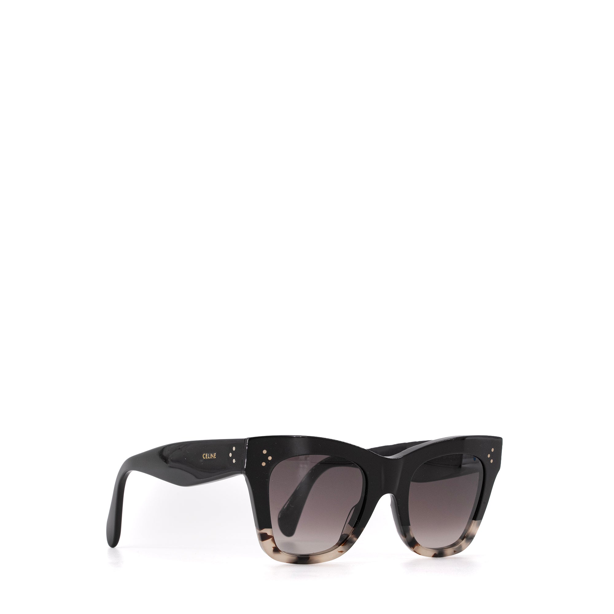 CELINE - Lunettes de soleil 3 Dotes Cate-eye Celine en plastique noir