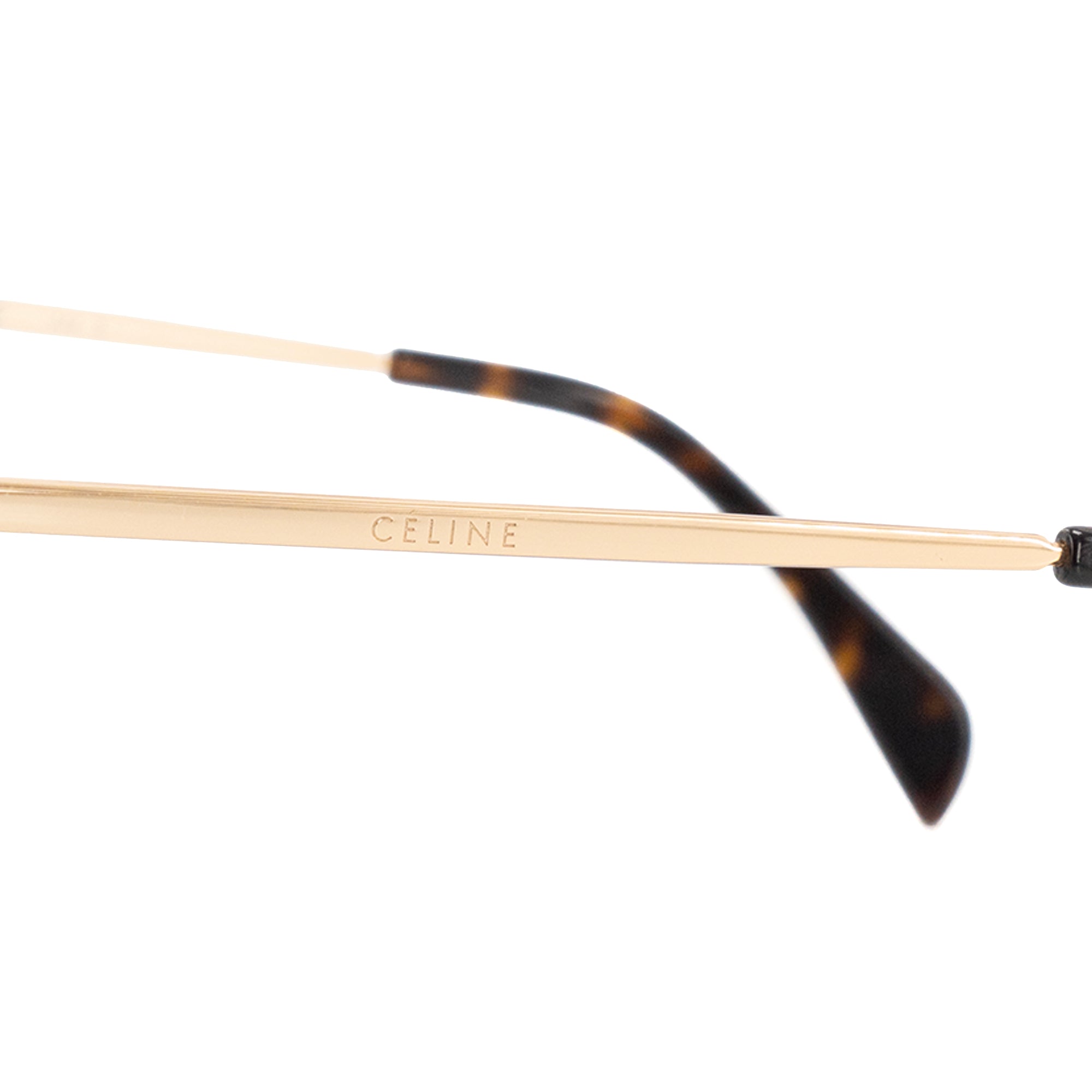 CELINE - Lunettes de soleil Celine écaille de tortue et métal doré