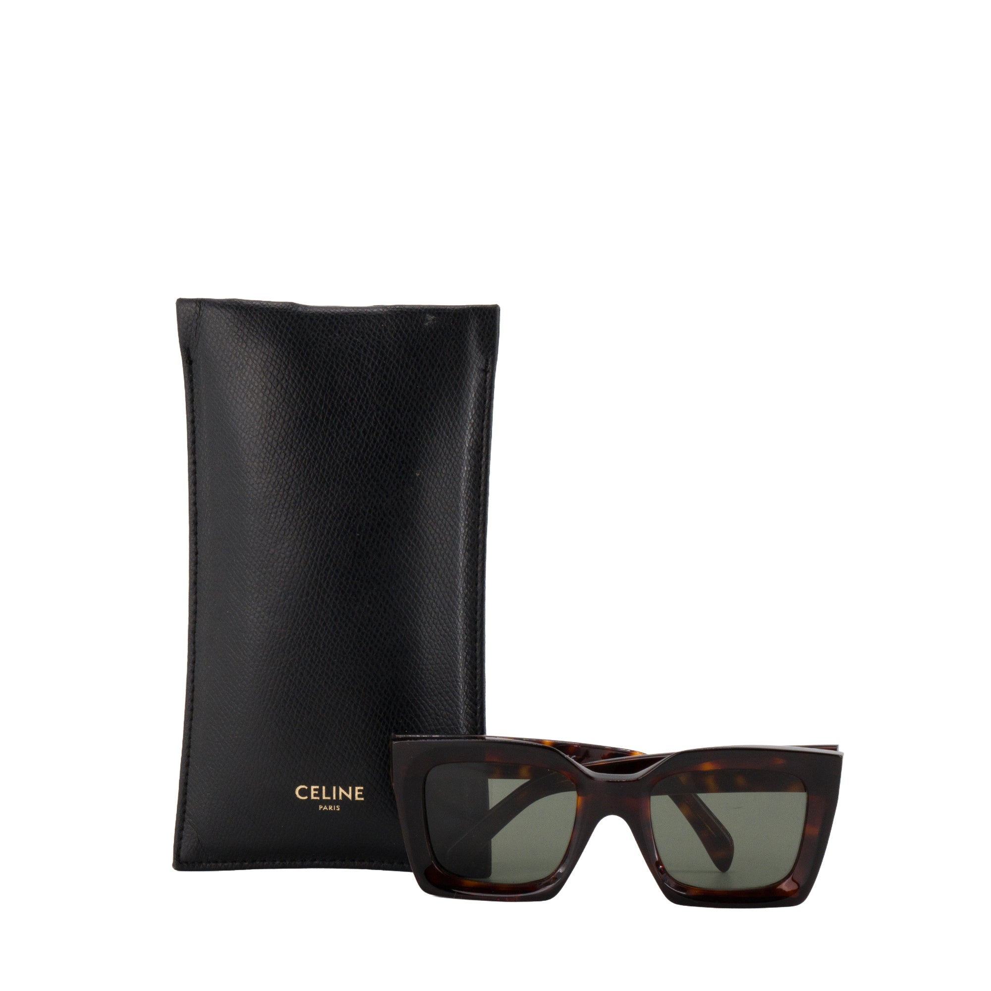 CELINE - Lunettes de soleil Celine en acétate écailles de tortue marron