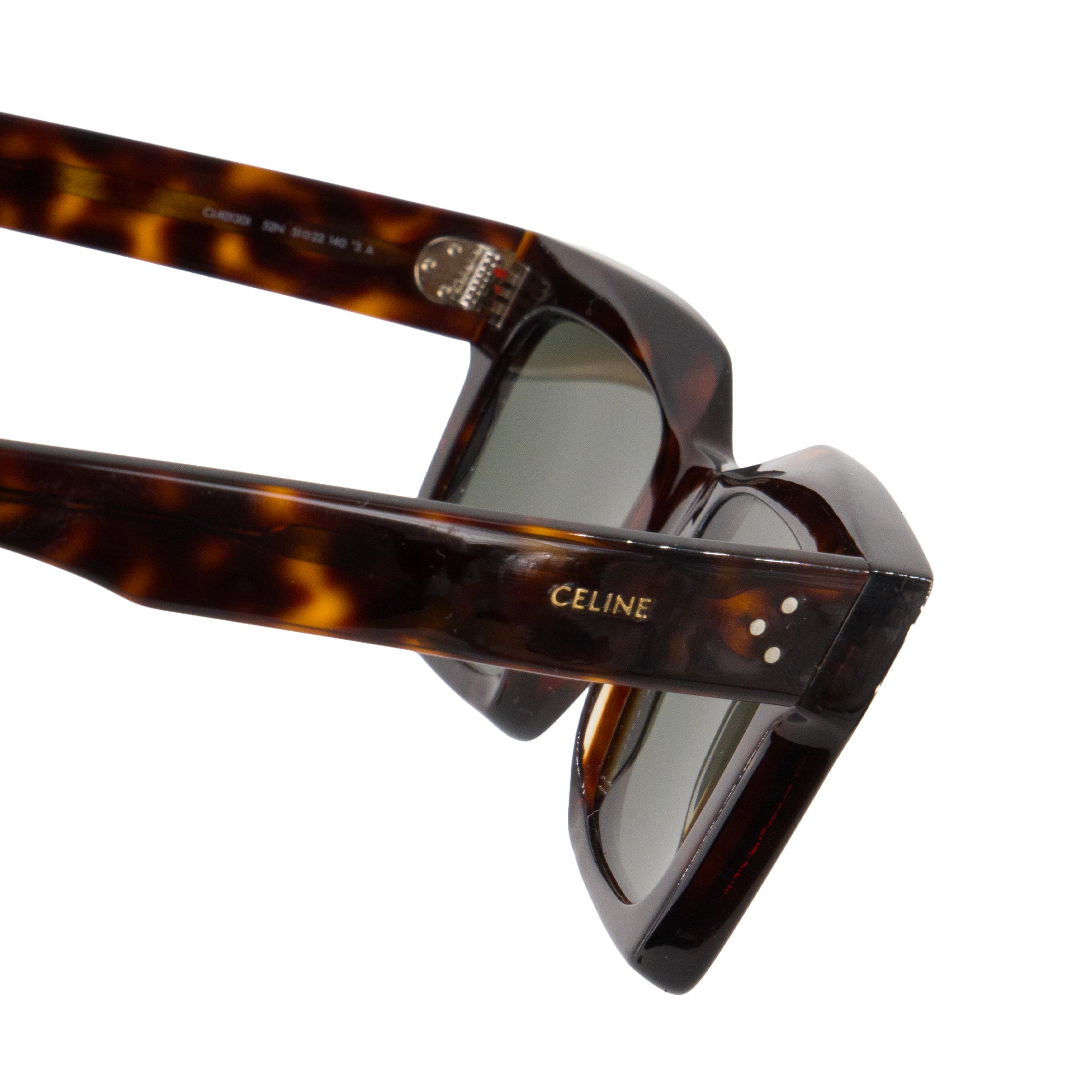 CELINE - Lunettes de soleil Celine en acétate écailles de tortue marron