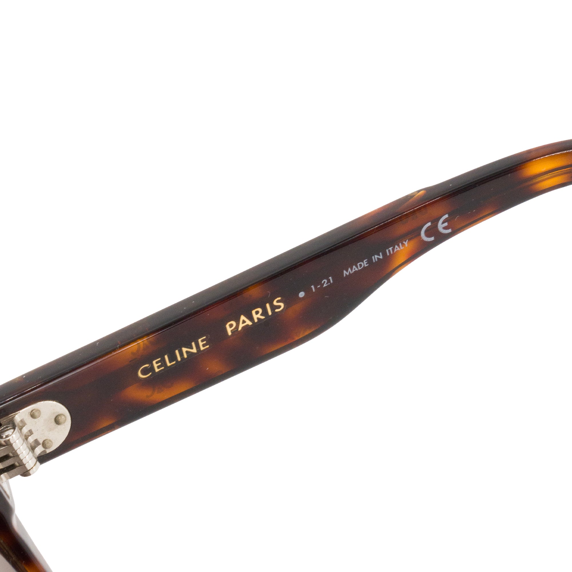 CELINE - Lunettes de soleil Céline en acétate monogrammée triomphe et écailles de tortue marron