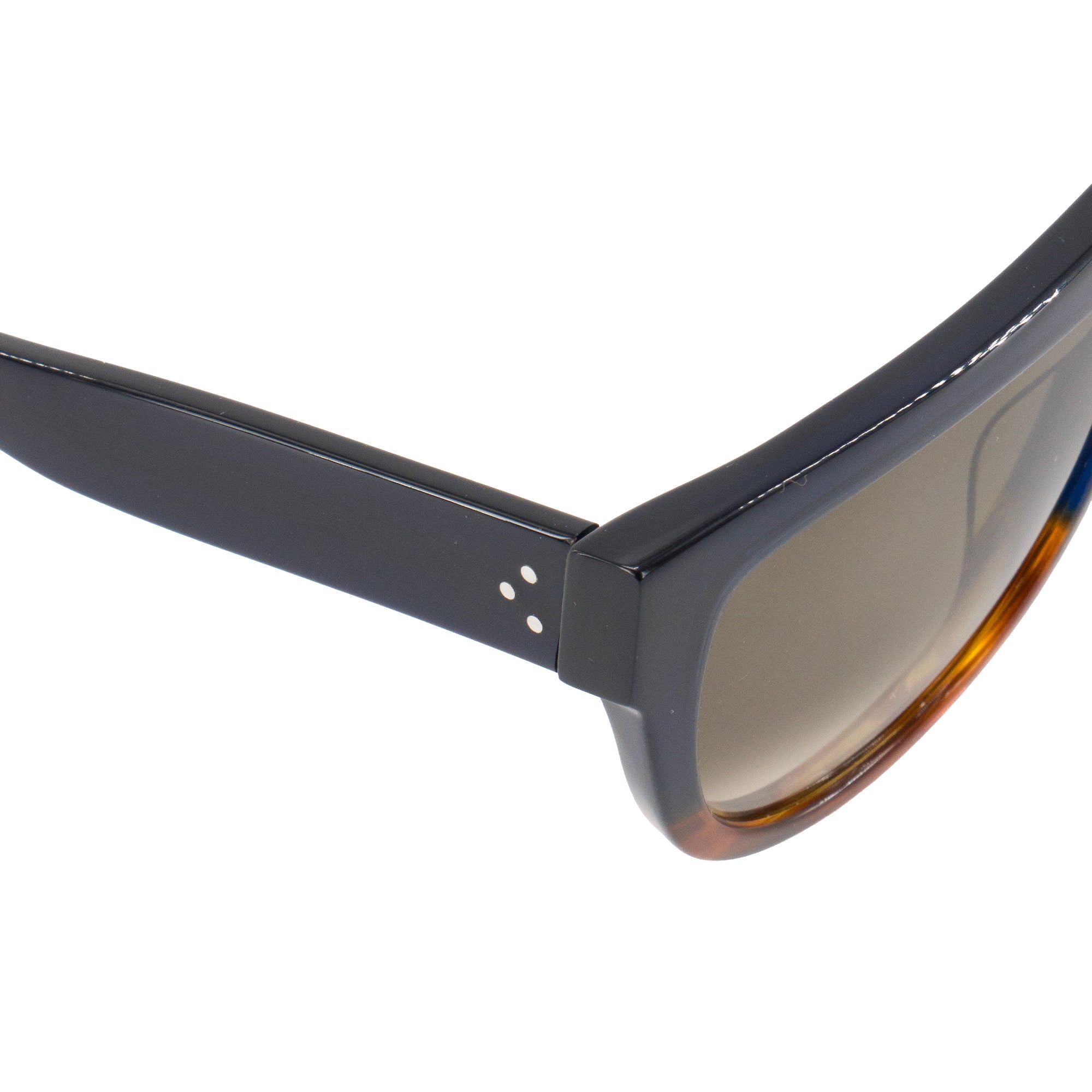 CELINE - Lunettes de soleil Shadow Céline en plastique bleu marine et marron