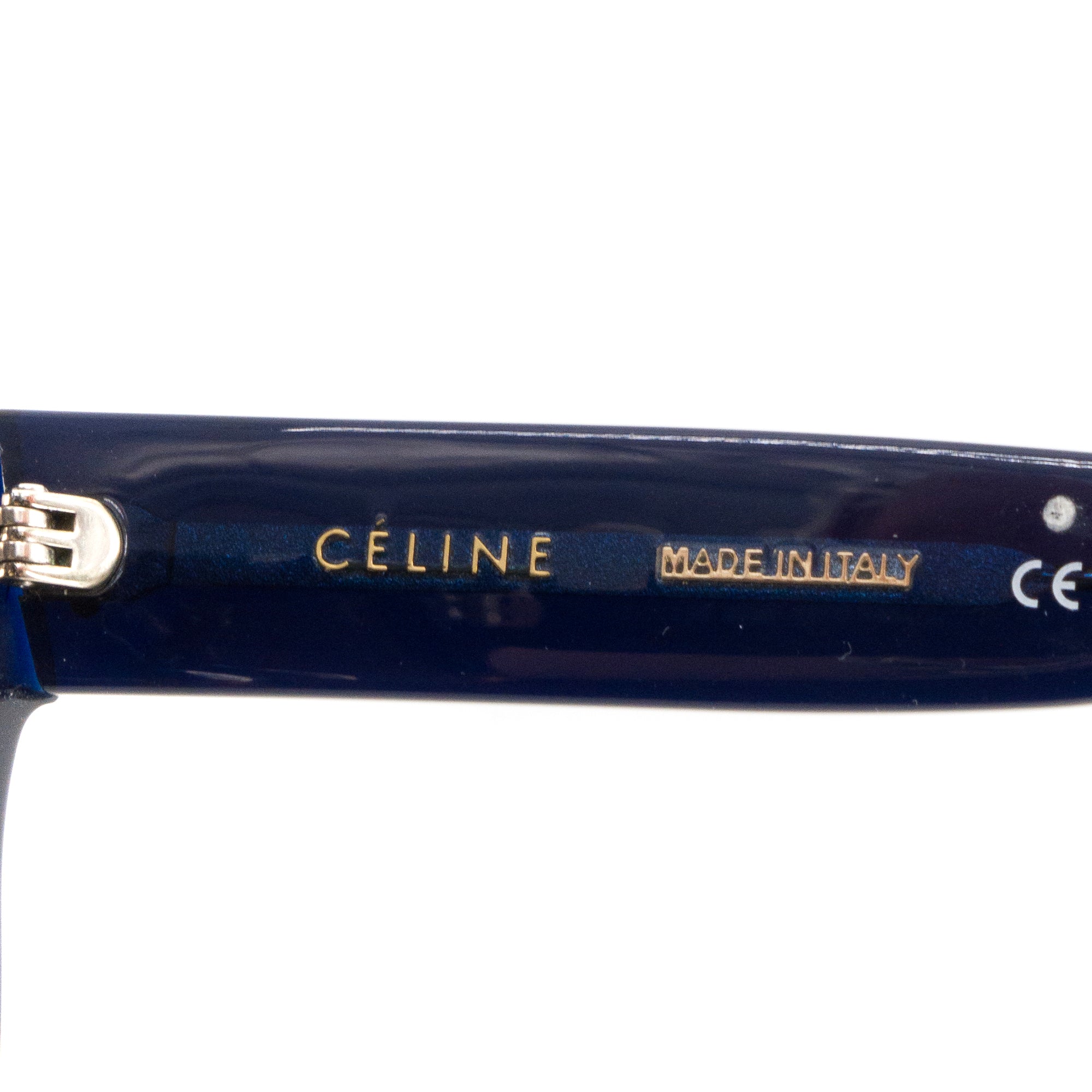 CELINE - Lunettes de soleil Shadow Céline en plastique bleu marine et marron
