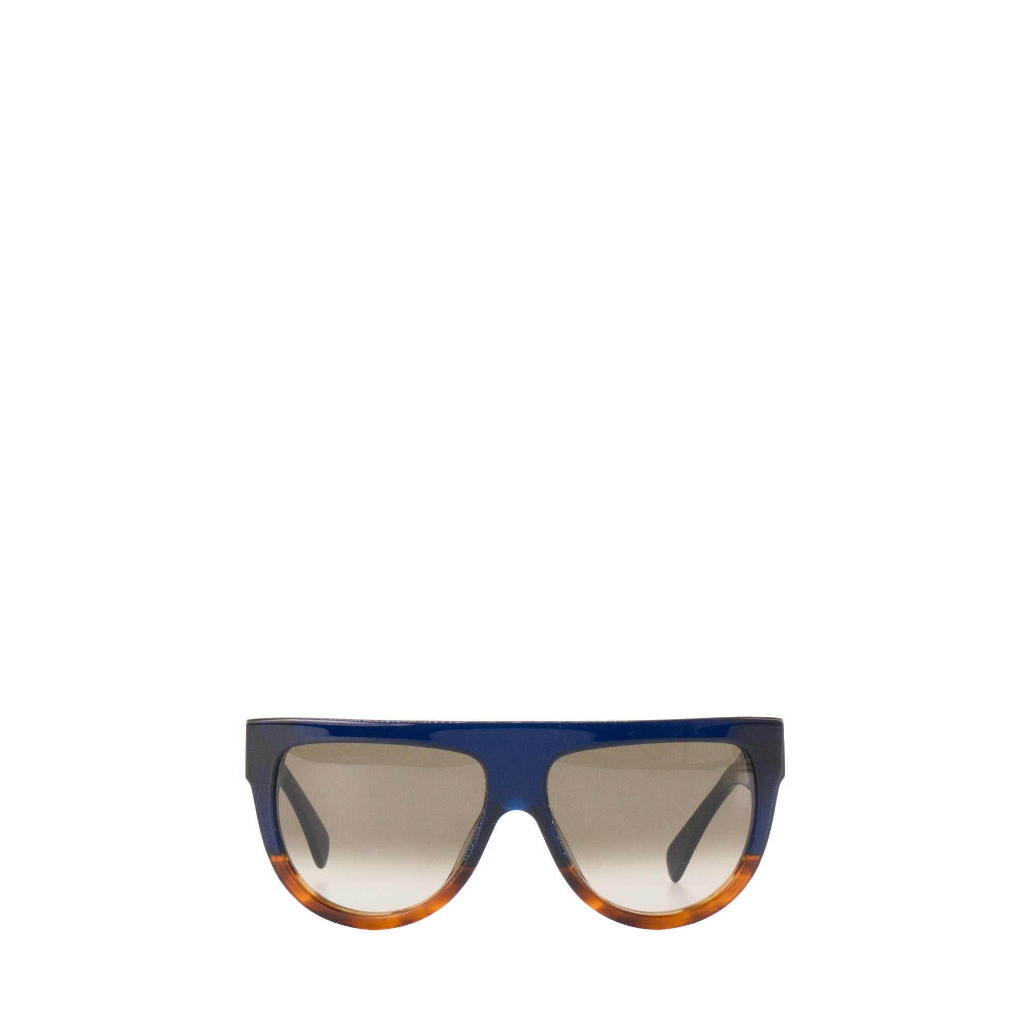 CELINE - Lunettes de soleil Shadow Céline en plastique bleu marine et marron