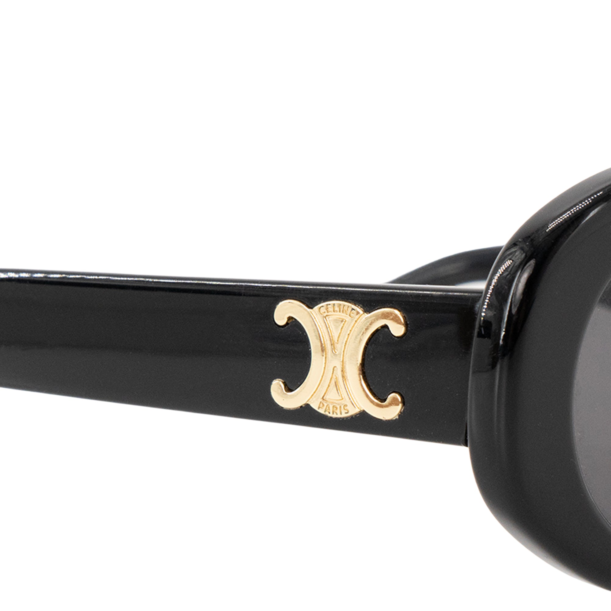 CELINE - Lunettes de soleil Triomphe oval Celine en acétate noir
