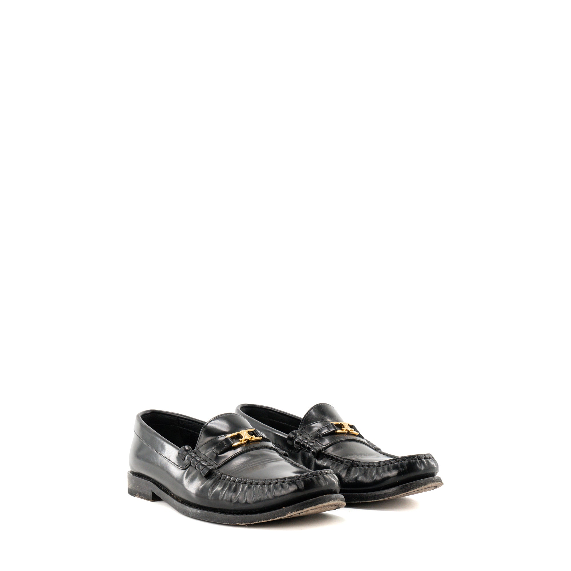 CELINE - Mocassins Triomphe Celine en cuir noir (T39)