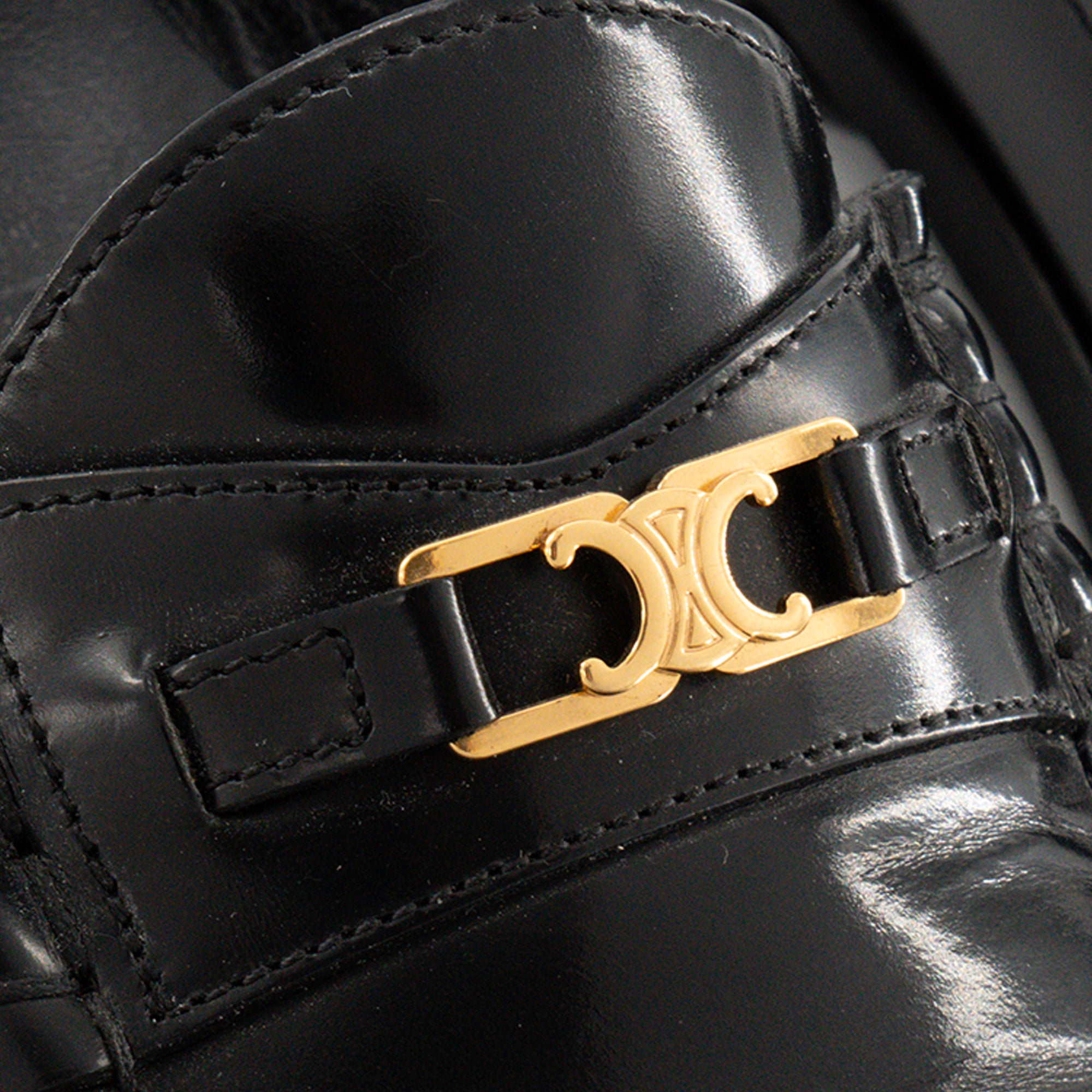 CELINE - Mocassins Triomphe Celine en cuir noir (T39)