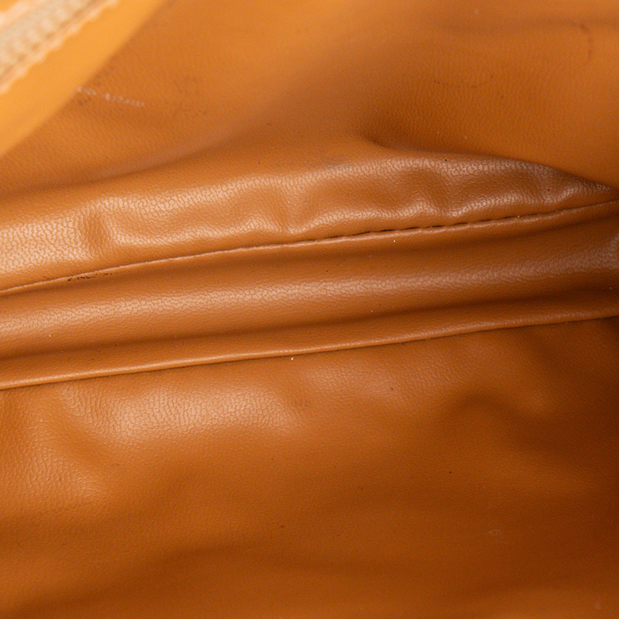 CELINE - Pochette Celine en toile enduite macadam beige et cuir marron vintage