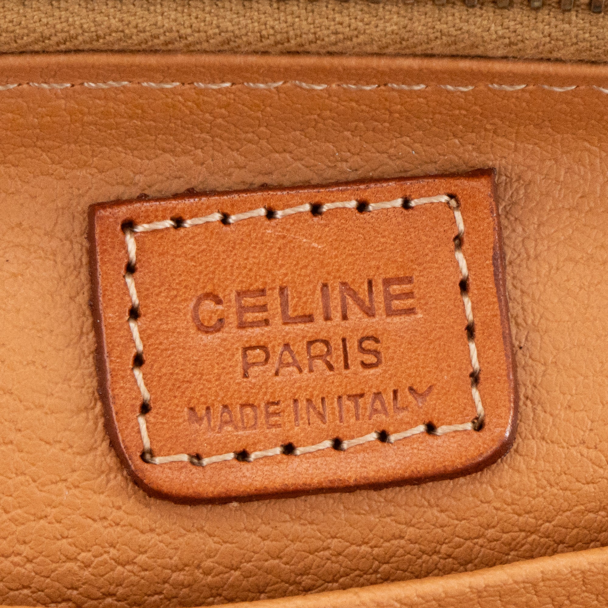CÉLINE - Pochette Celine en toile enduite macadam beige vintage