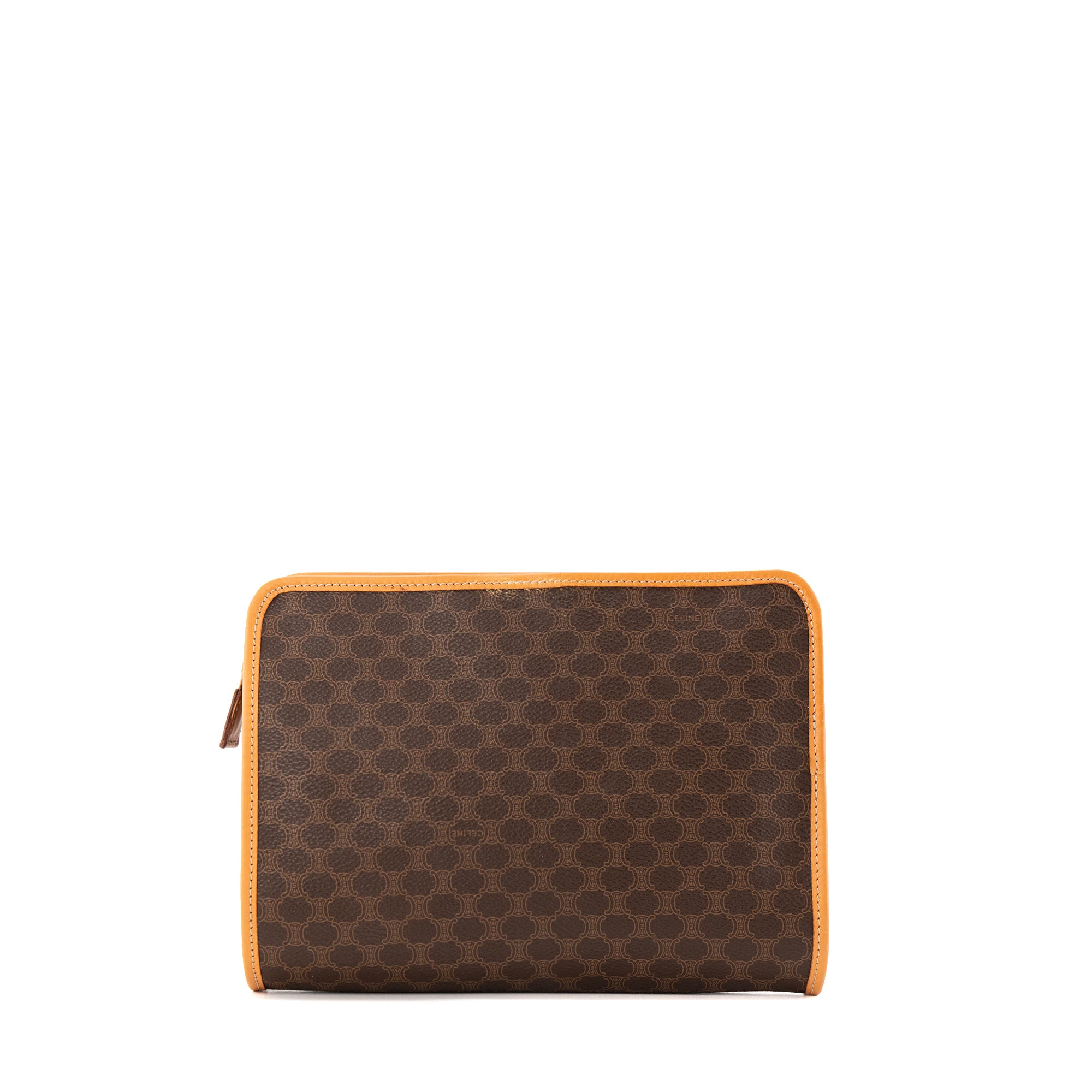 CELINE - Pochette Celine en toile enduite macadam marron vintage